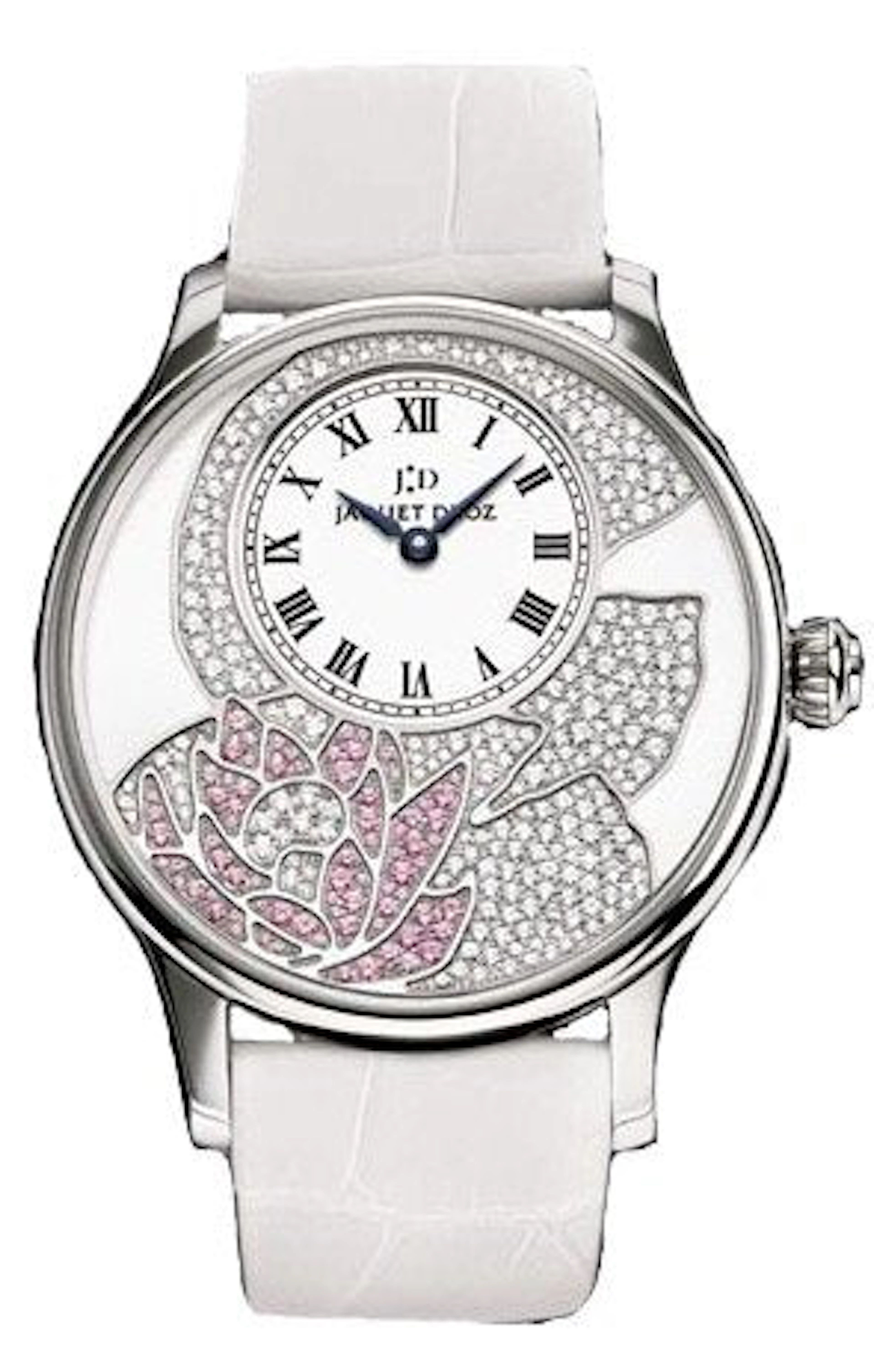 Jaquet Droz La Fleur Du Temps 18k White Gold Men's Watch