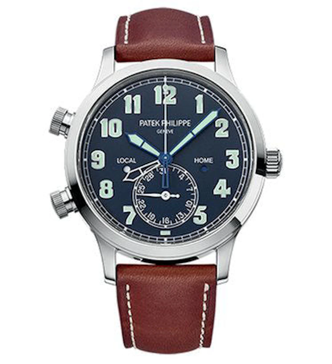 Patek Philippe Complications Calatrava Pilot Travel Time White Gold Men's Watch