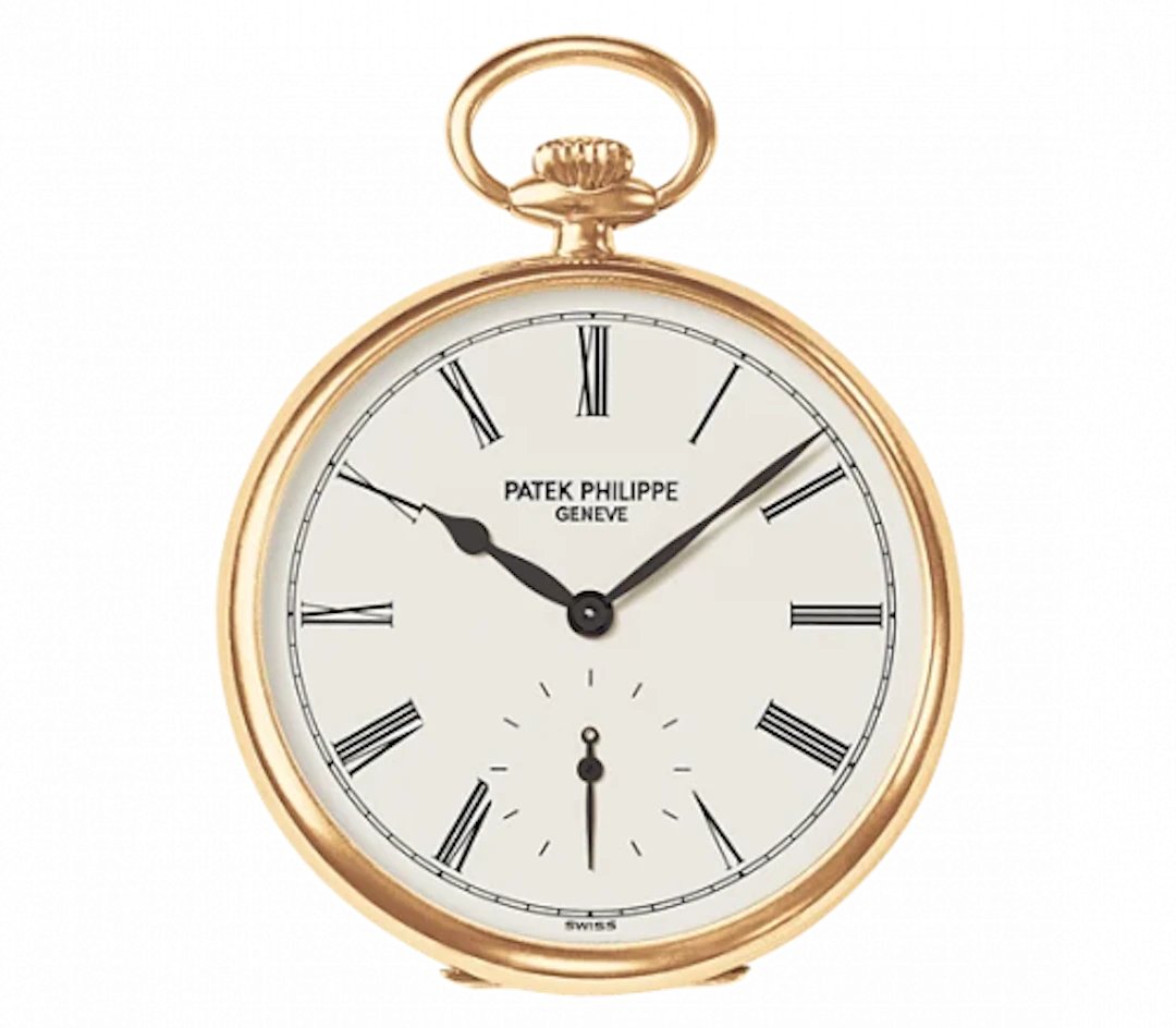 Patek Philippe 18K Yellow Gold with White Lacquered dial Pocket Men's Watch