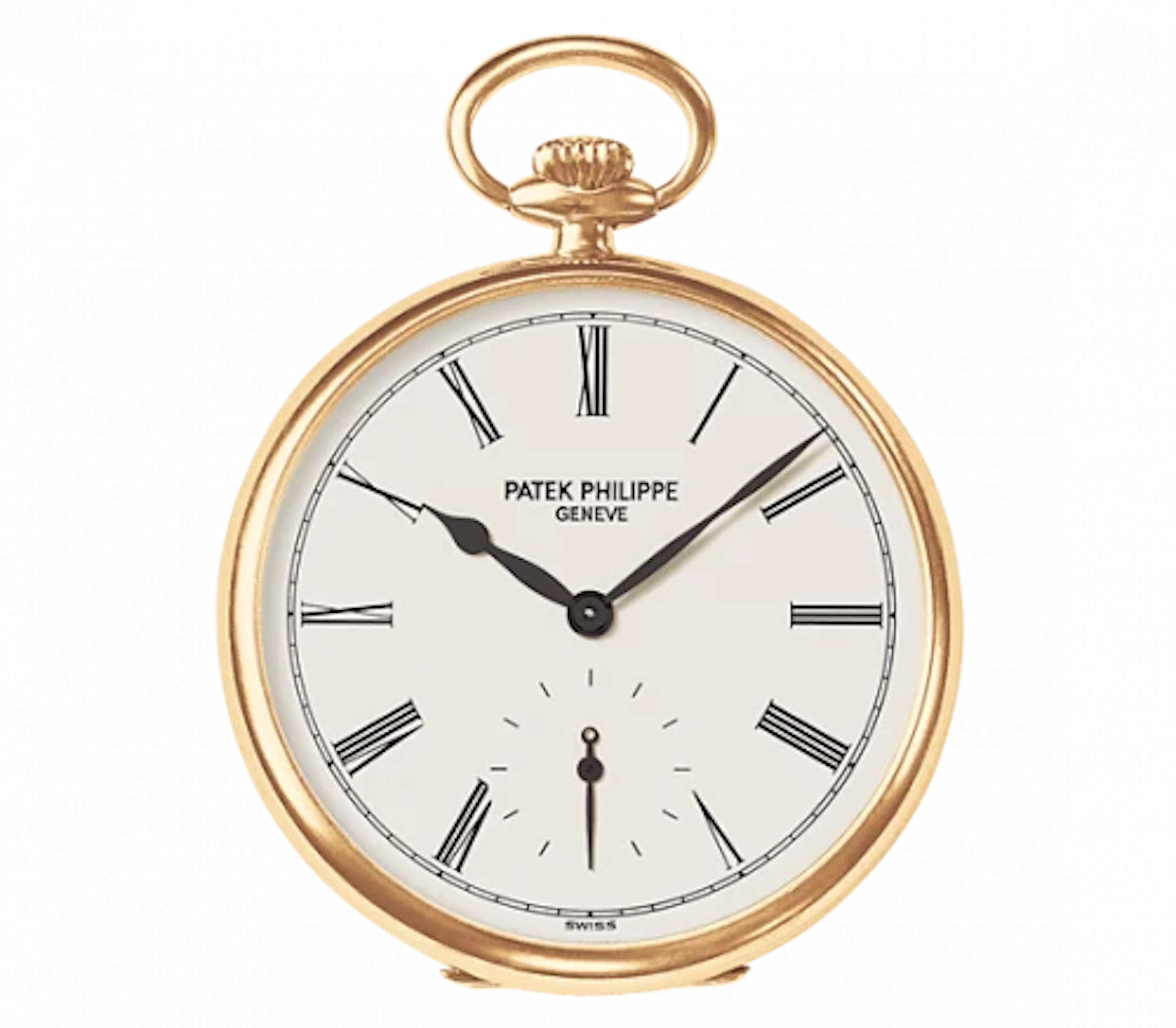 Patek Philippe 18K Yellow Gold with White Lacquered dial Pocket Men's Watch