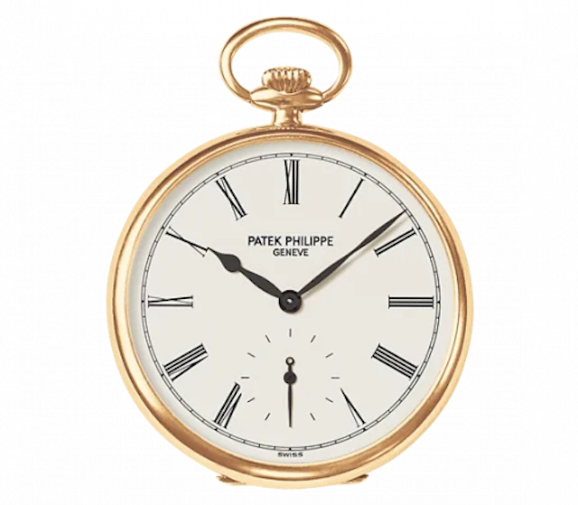 Patek Philippe 18K Yellow Gold with White Lacquered dial Pocket Men's Watch