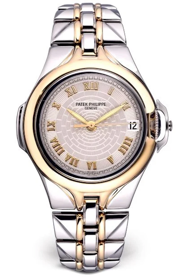 Patek Philippe Sculpture Stainless Steel & 18K Yellow Gold Mens Watch