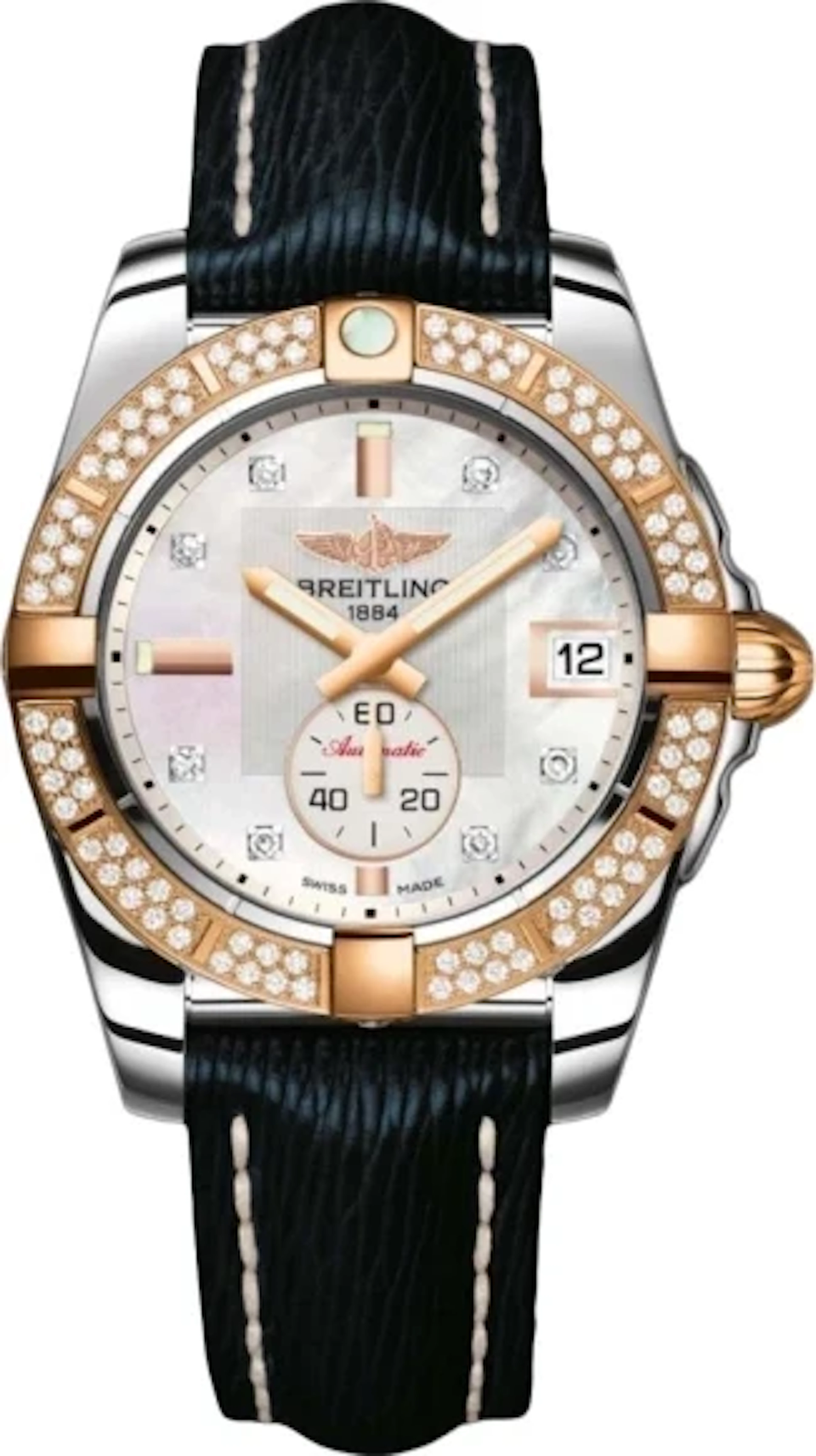 Breitling Galactic Stainless Steel & 18K Rose gold & Diamonds Lady's Watch