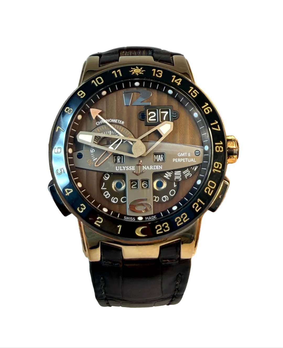 Ulysse Nardin El Toro Perpetual GMT 18K Rose Gold Men's Watch