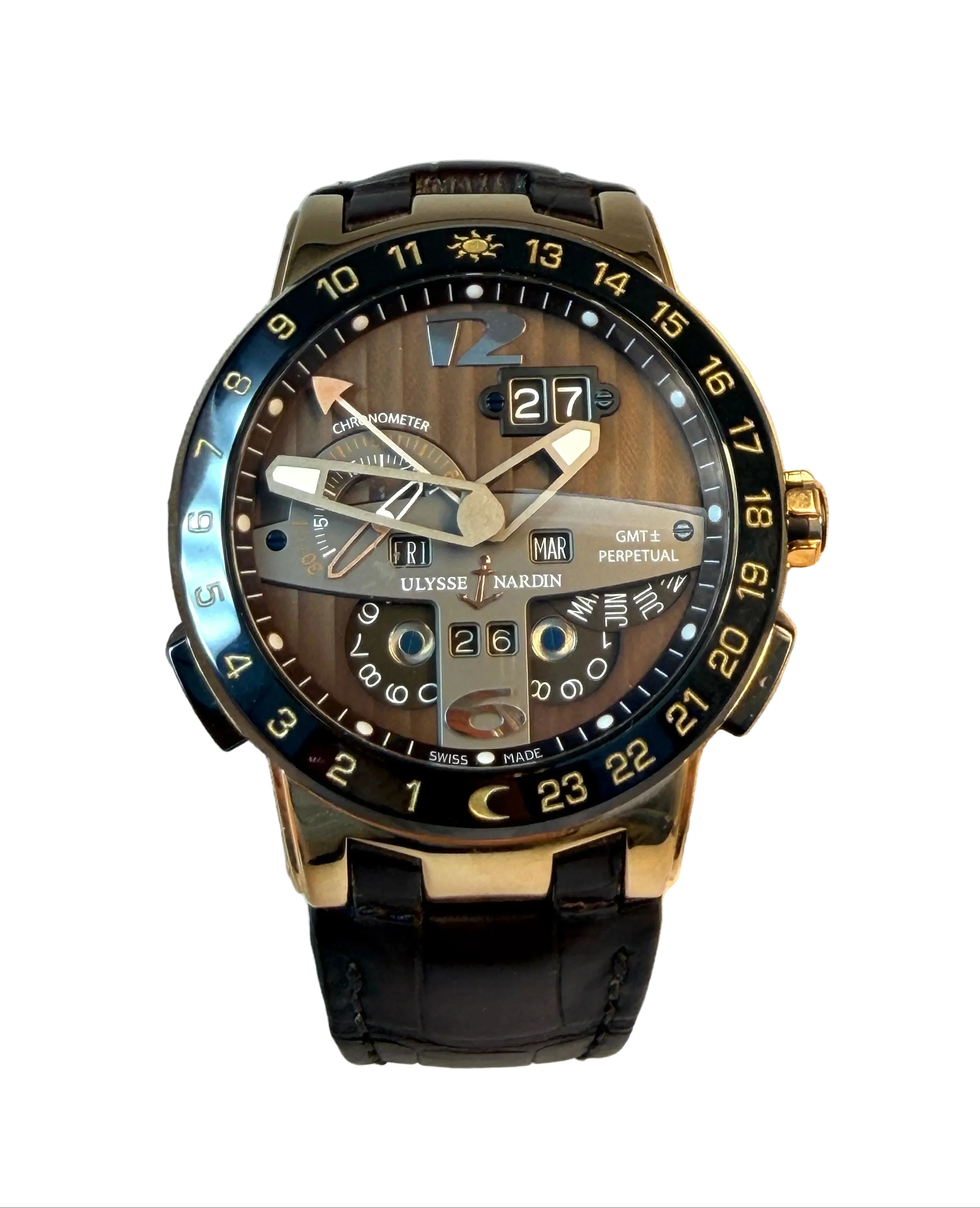 Ulysse Nardin El Toro Perpetual GMT 18K Rose Gold Men's Watch