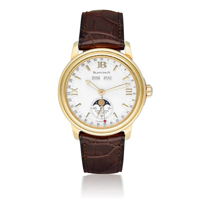Blancpain Leman Moon Phase 18K Yellow Gold Men's Watch
