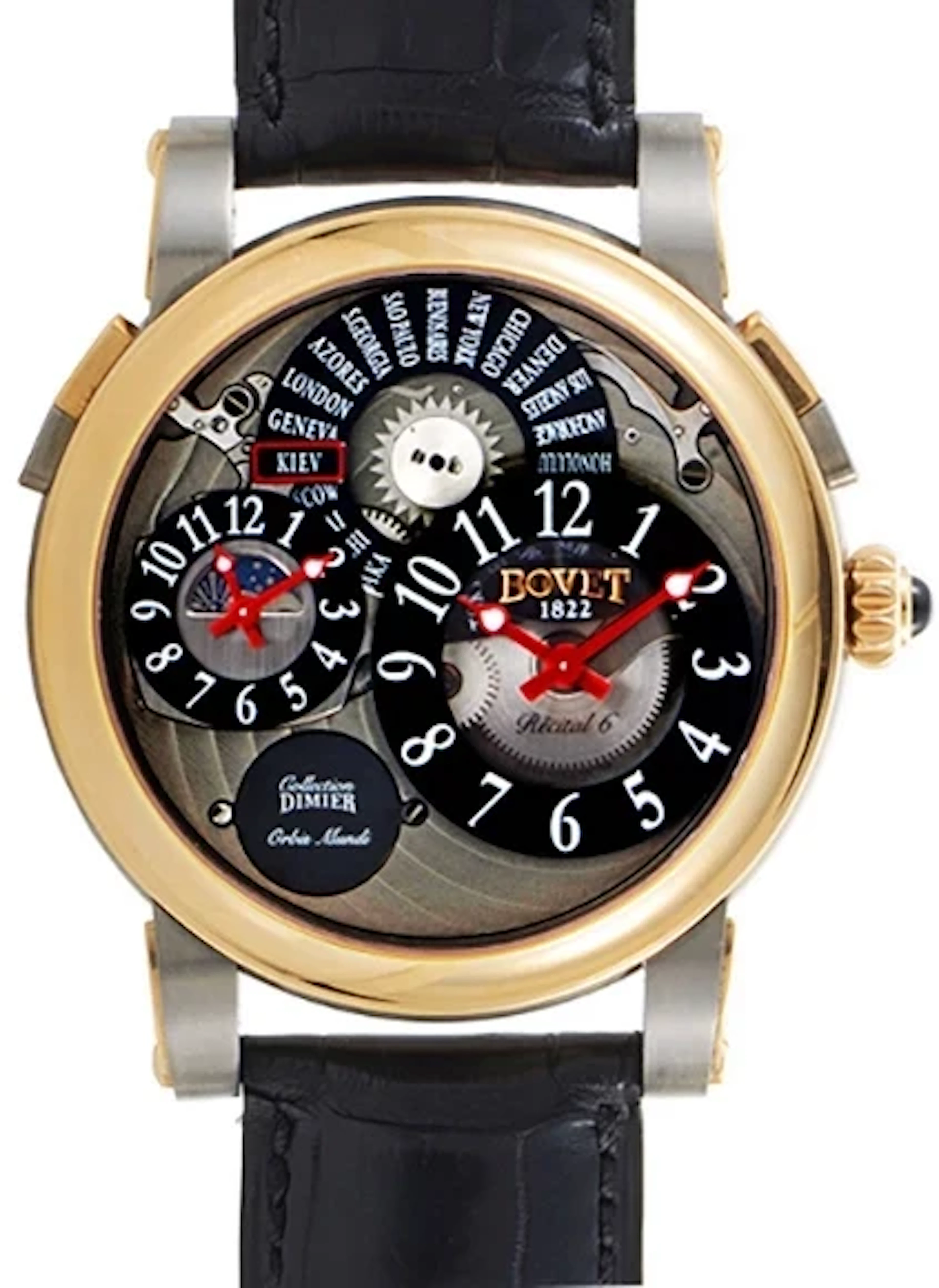 Bovet Dimier Recital 6 Orbis Mundi GMT Titanium & Rose Gold Men's Watch