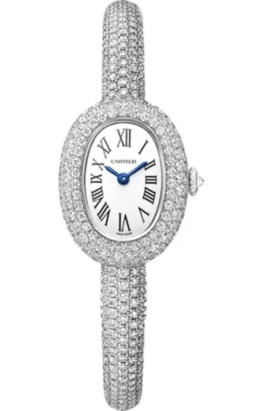 Cartier Baignoire 18K White Gold & Diamonds Lady's Watch