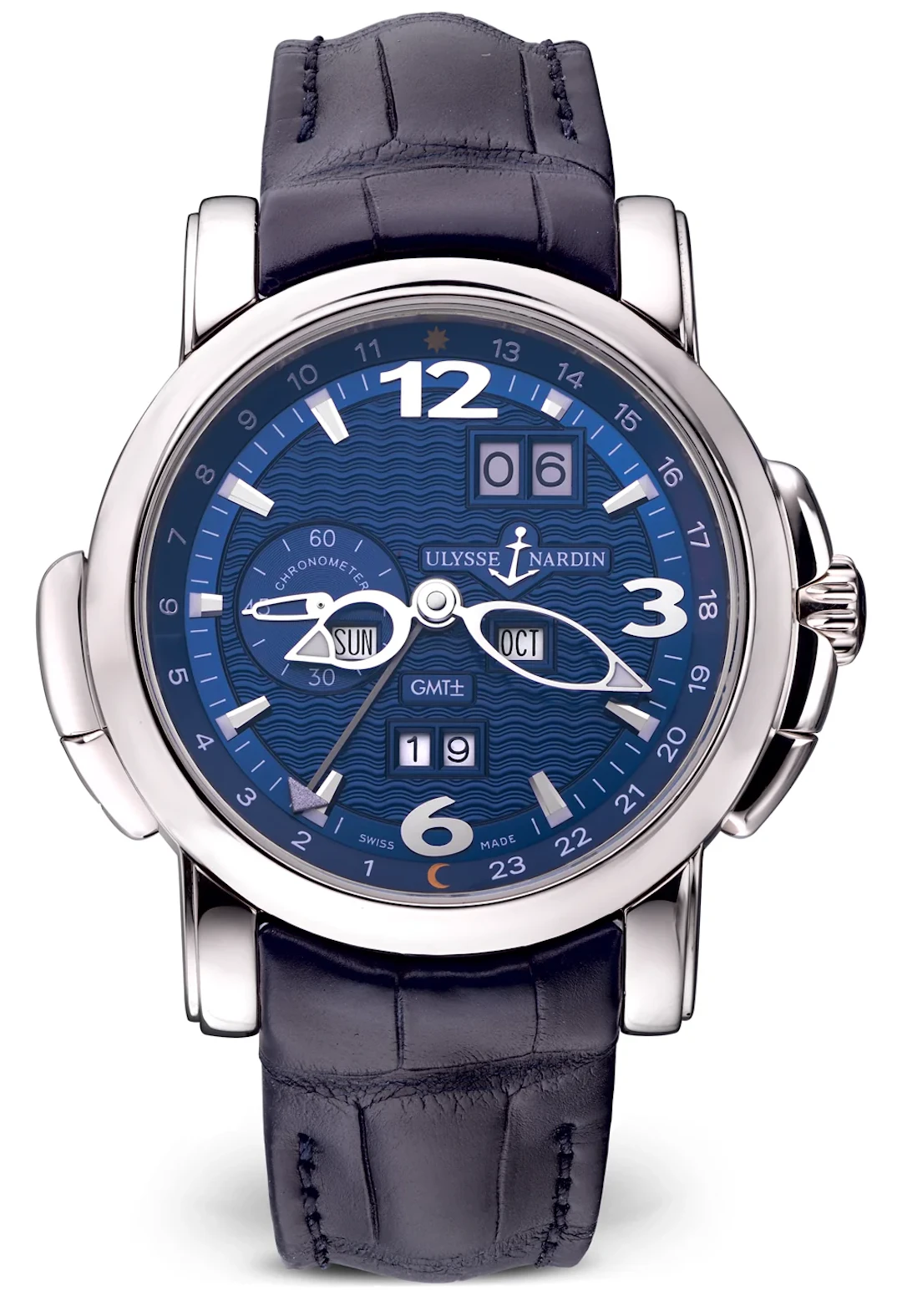Ulysse Nardin Classical GMT Perpetual 18K White Gold Mens Watch