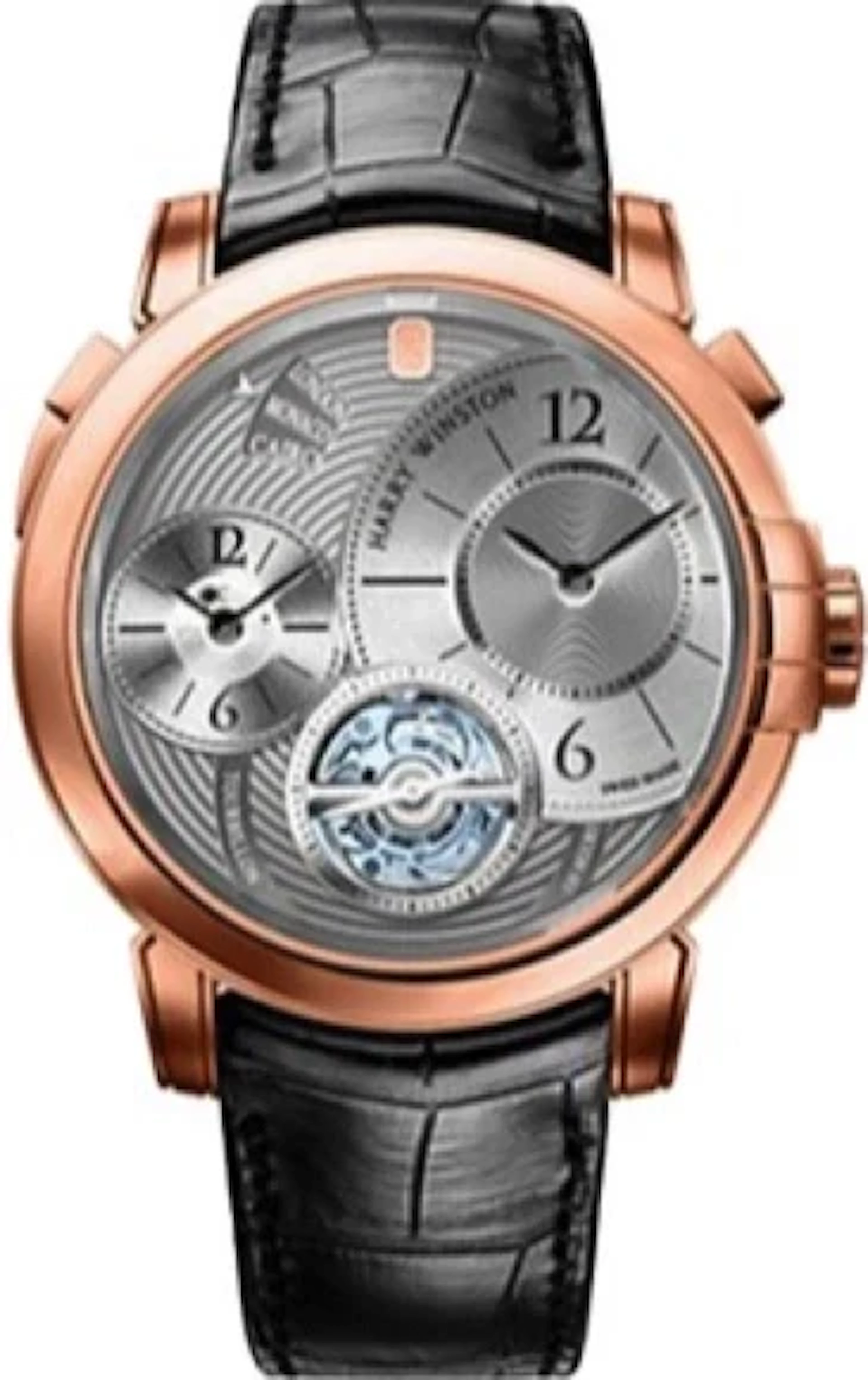 Harry Winston Midnight GMT Tourbillon 18K Rose Gold Men's Watch