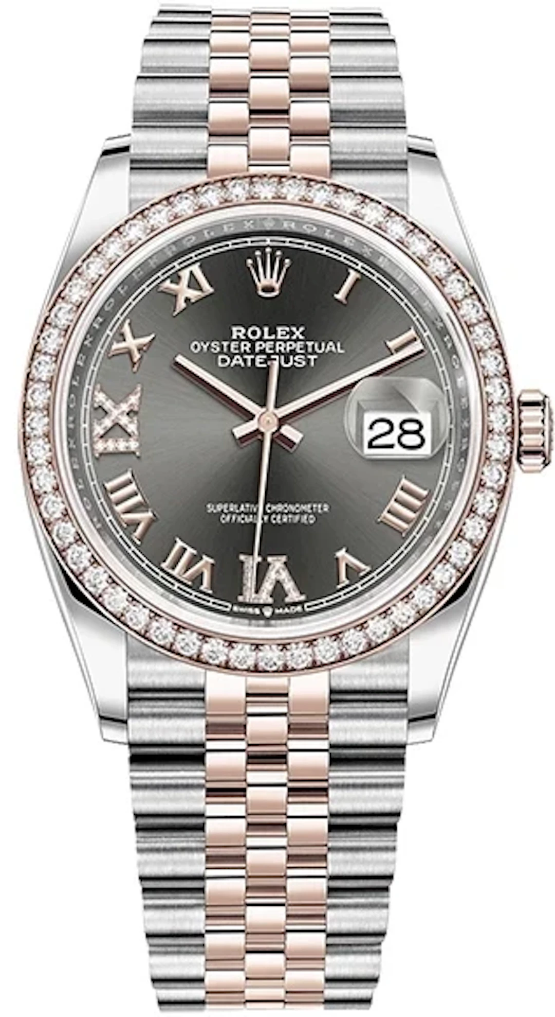Rolex Datejust 36 Stainless Steel & 18k Rose Gold Ladies Watch