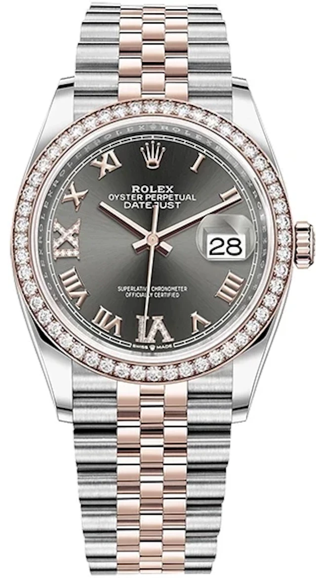 Rolex Datejust 36 Stainless Steel & 18k Rose Gold Ladies Watch