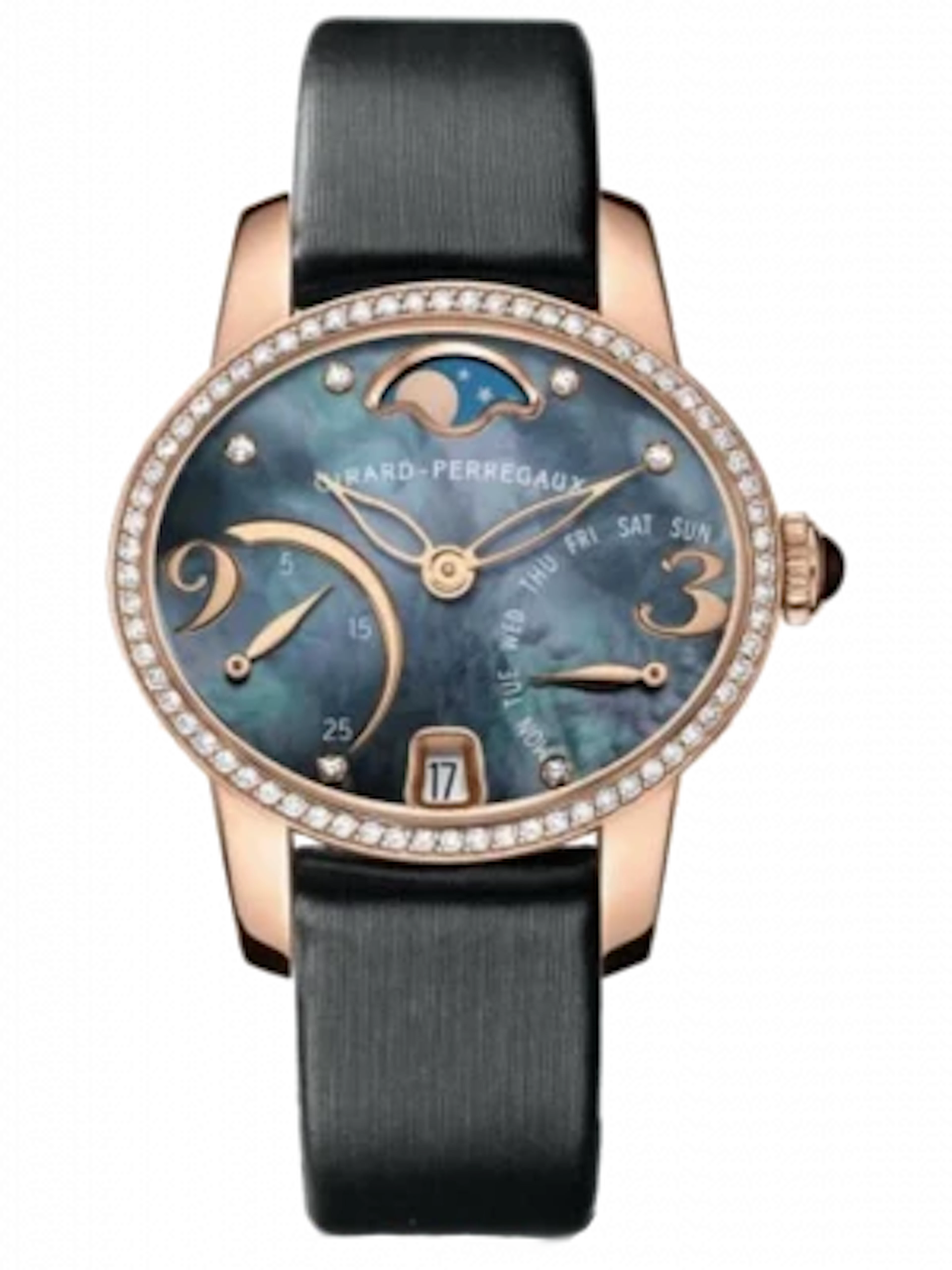 Girard Perregaux Cats Eye Bi-Retro 18K Rose Gold & Diamonds Ladies Watch