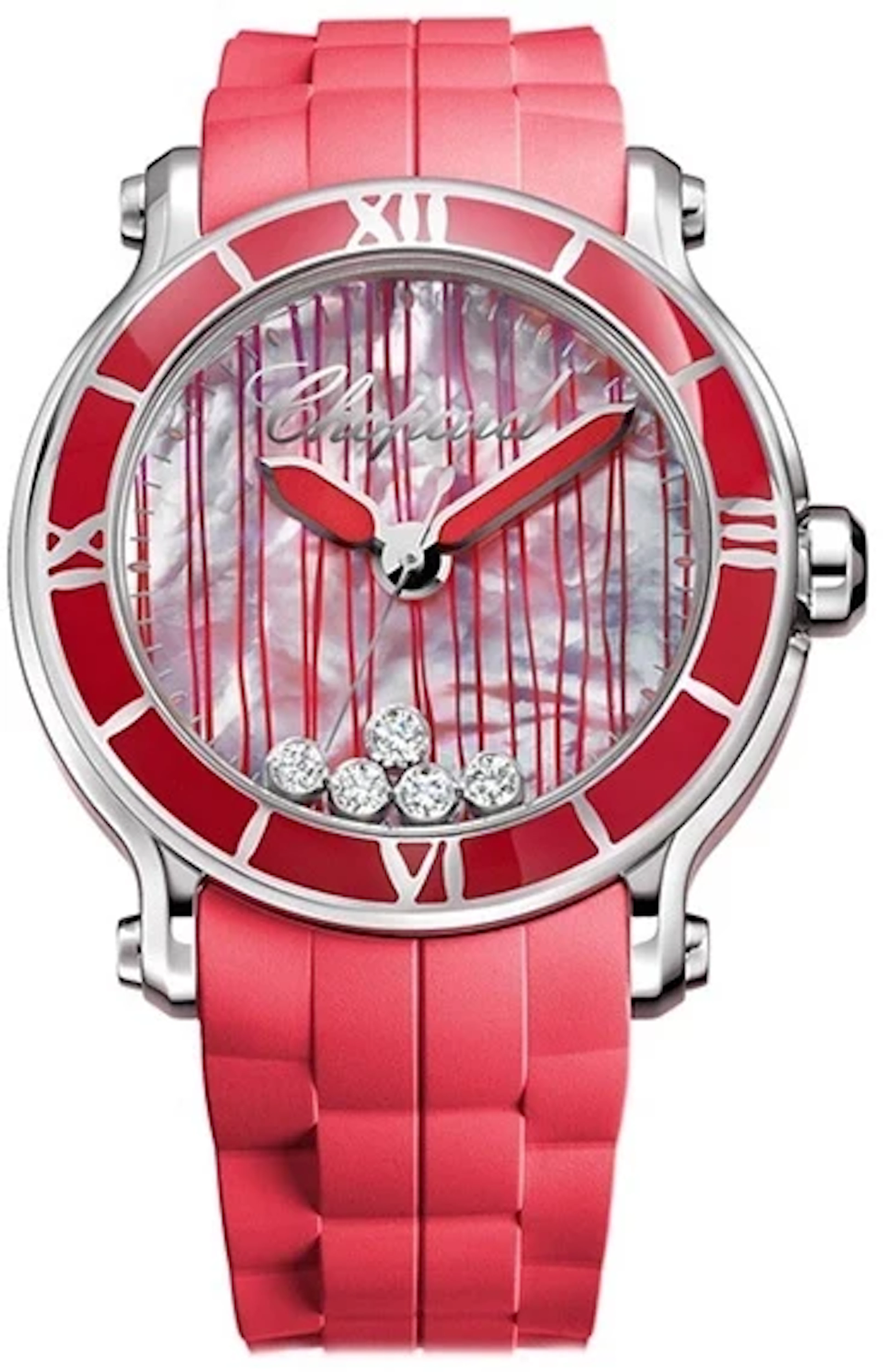 Chopard Happy Sport Round XL Stainless Steel & Diamonds Lady's Watch