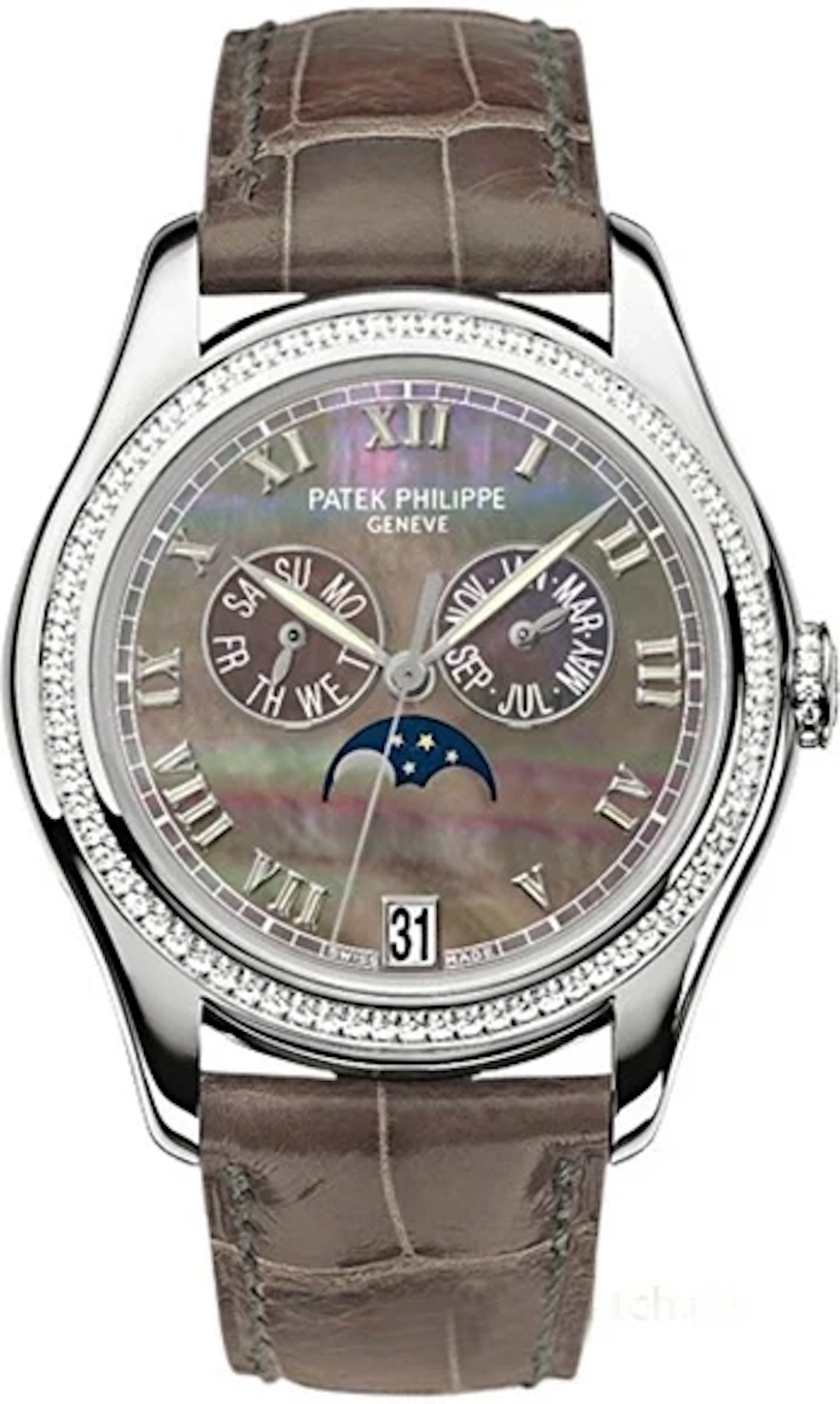 Patek Philippe Complications Annual Calendar 18K White Gold & Diamonds