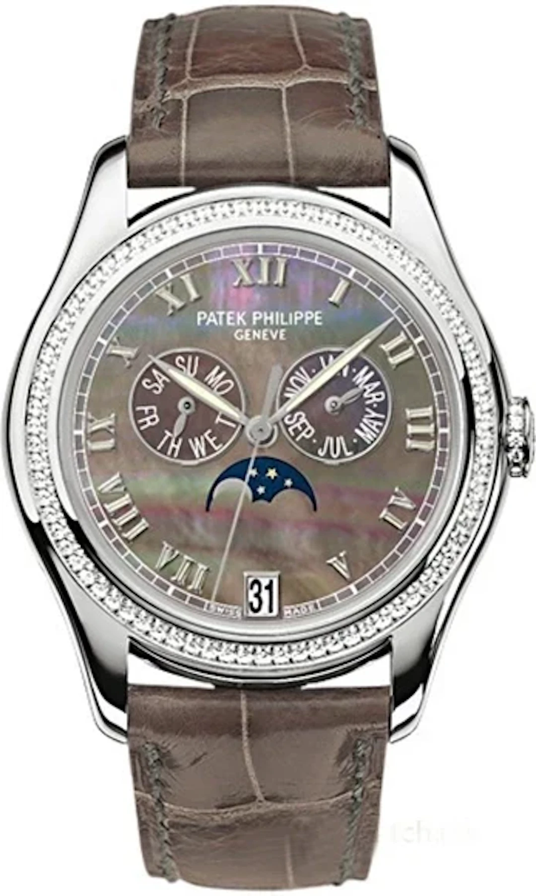 Patek Philippe Complications Annual Calendar 18K White Gold & Diamonds