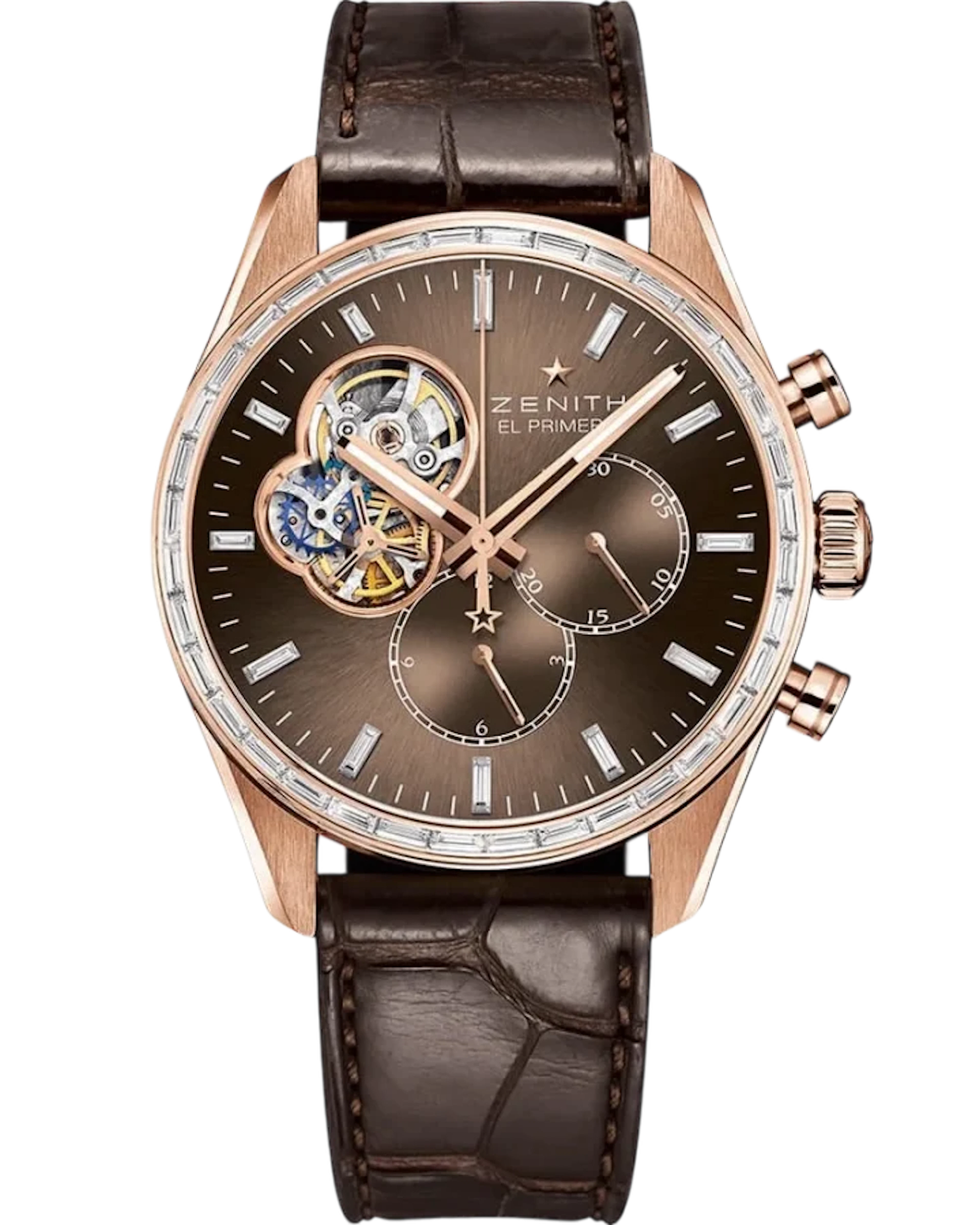Zenith EL Primero Chronomaster Chronograph 18K Rose Gold & Diamonds Men's Watch