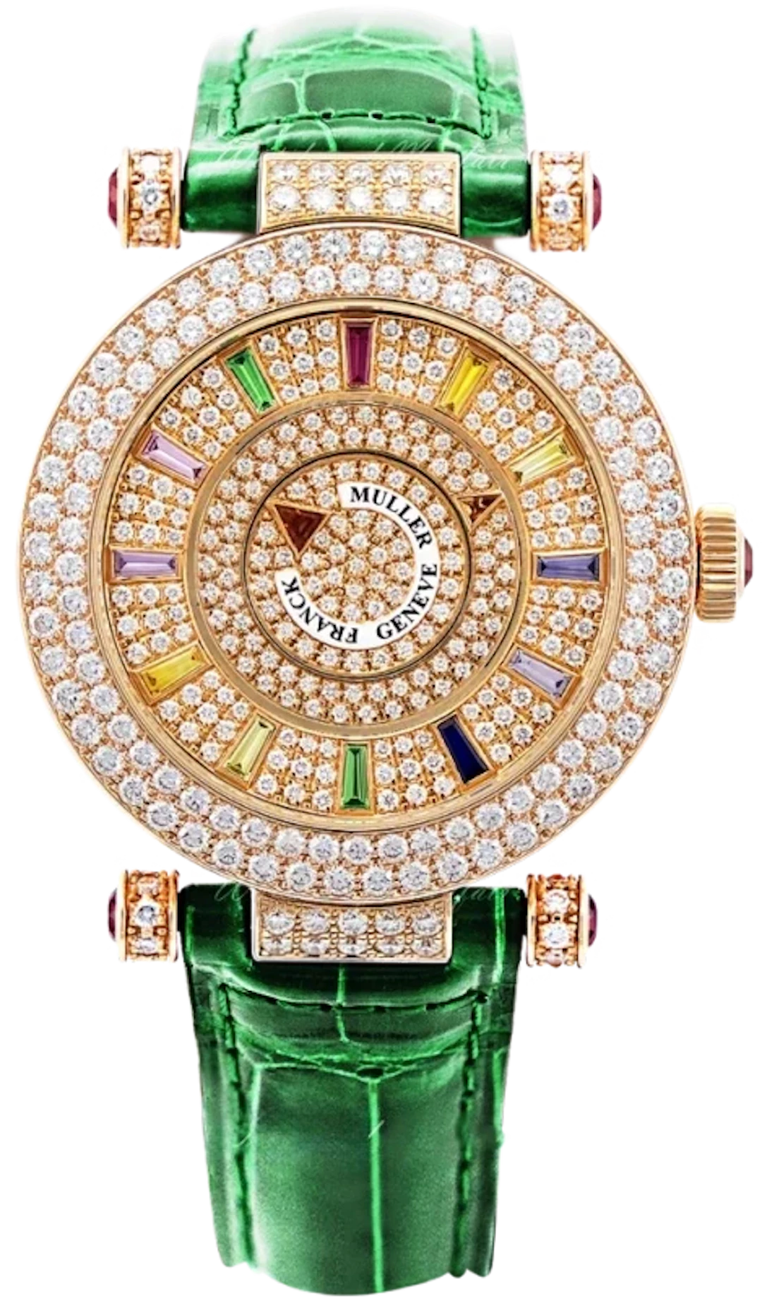 Franck Muller Double Mystery Ronde 18K Rose Gold & Diamonds Lady's Watch