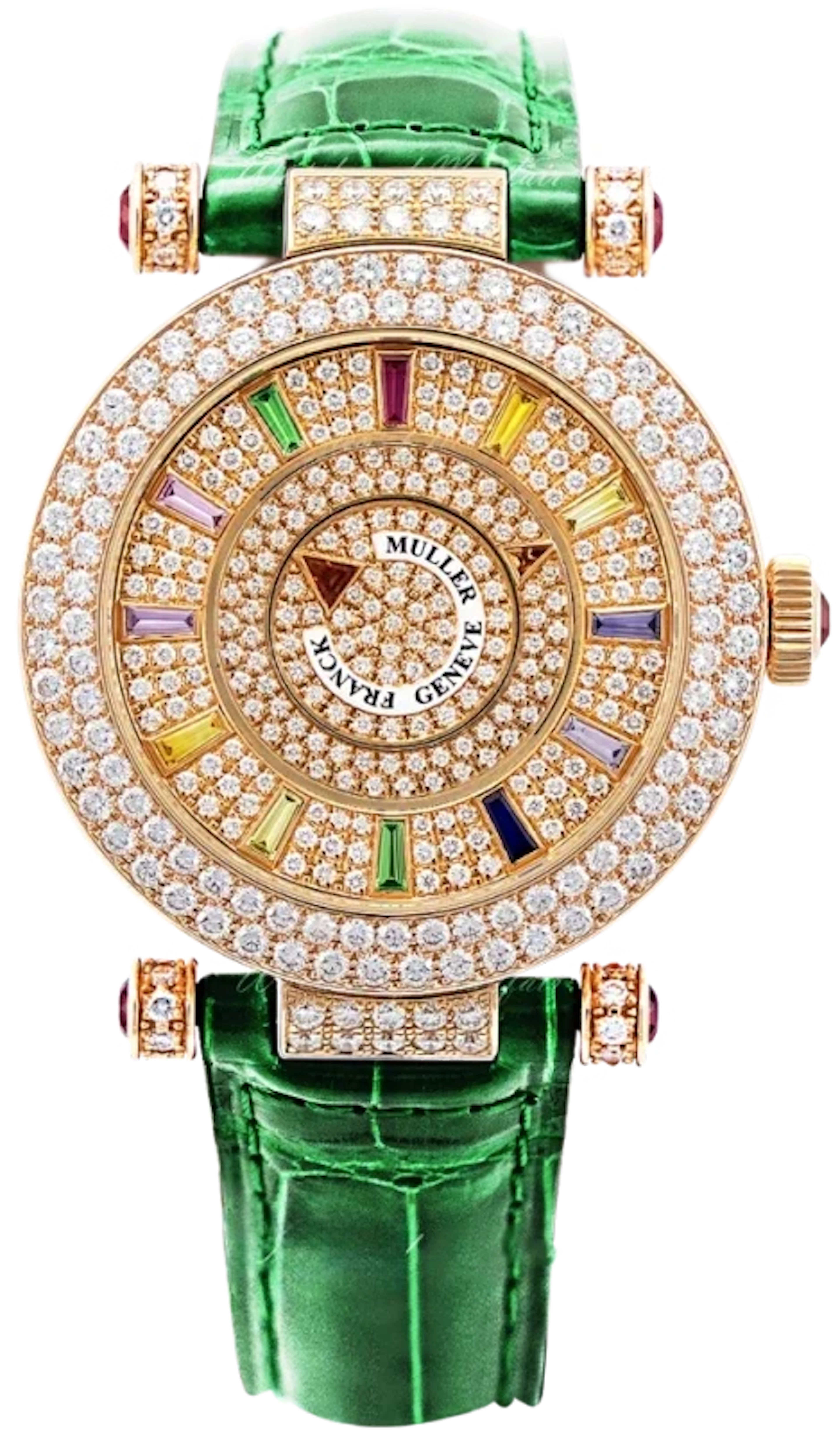 Franck Muller Double Mystery Ronde 18K Rose Gold & Diamonds Lady's Watch
