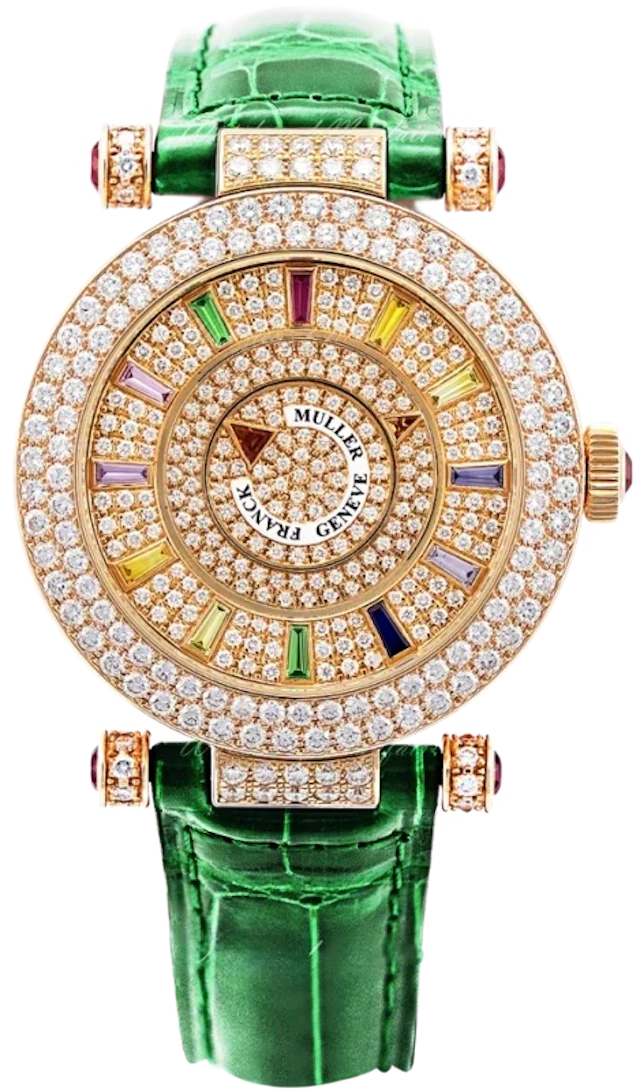 Franck Muller Double Mystery Ronde 18K Rose Gold & Diamonds Lady's Watch