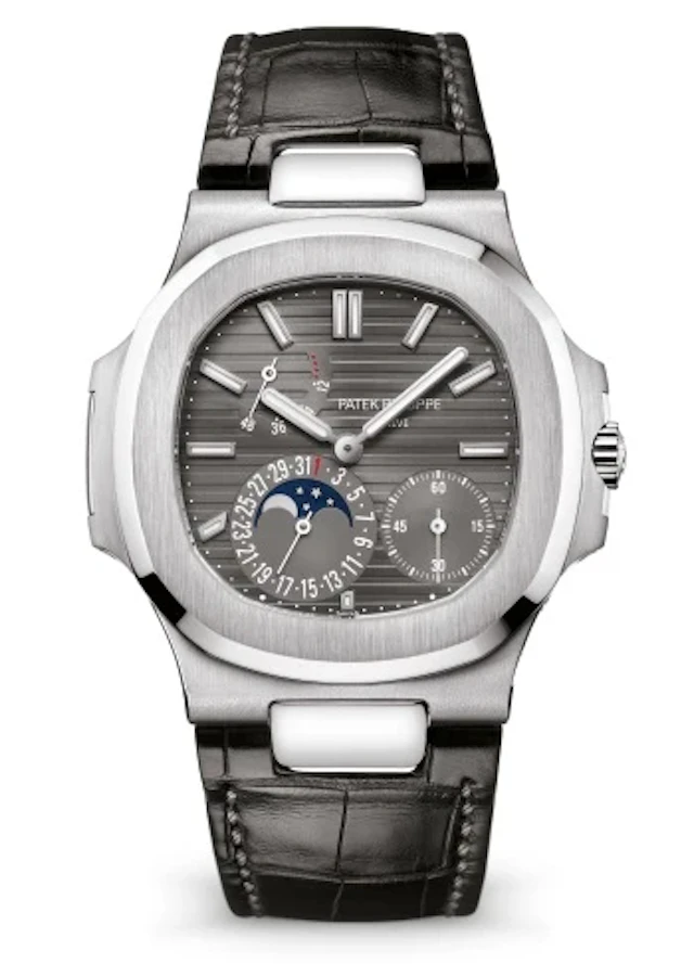 Patek Philippe Nautilus Moon Phase 18K White Gold Men's Watch