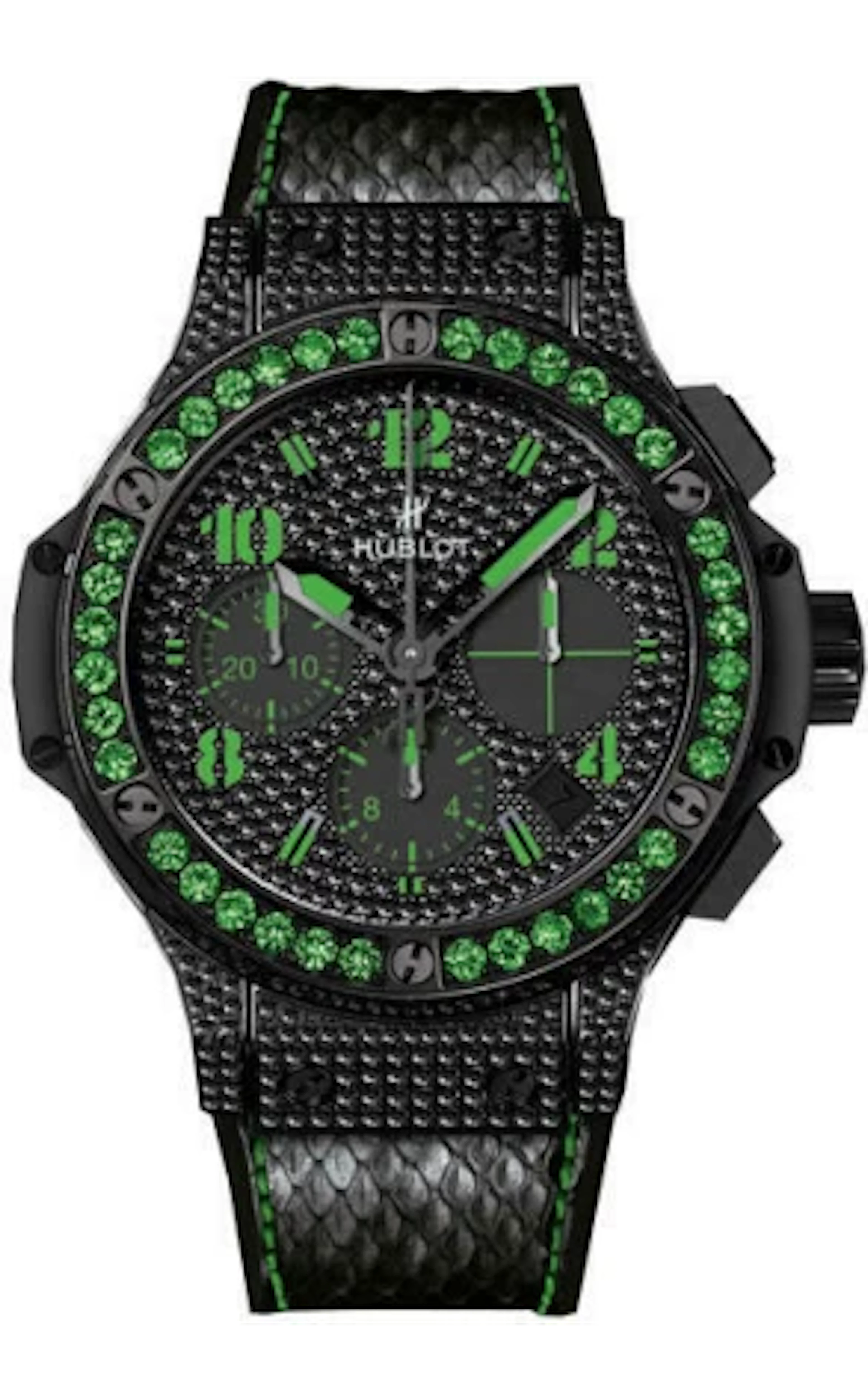 Hublot Big Bang Black Fluo Diamonds Green PVD Stainless steel & Black