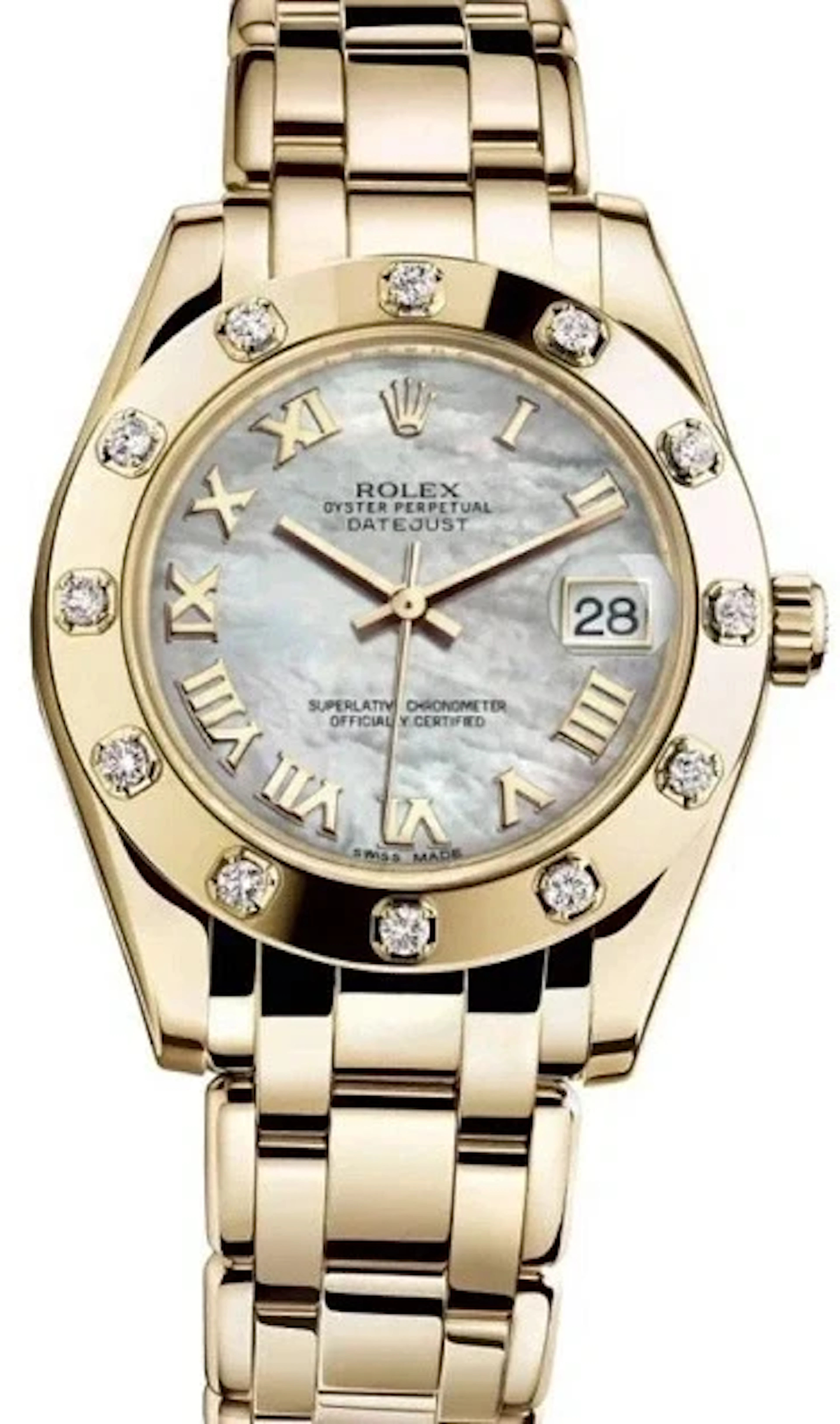 Rolex Pearlmaster 18K Yellow Gold & Diamonds Lady's Watch