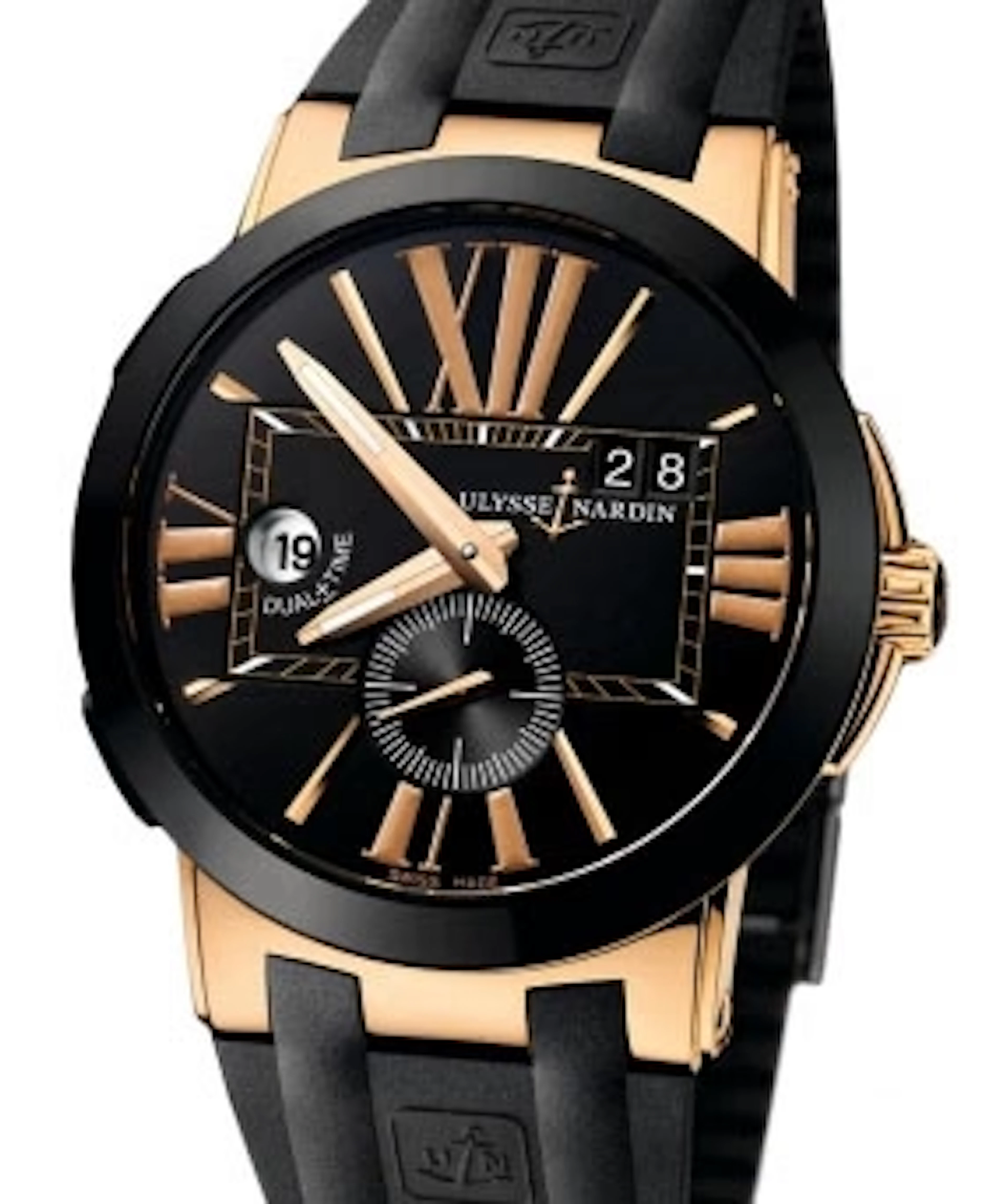 Ulysse Nardin Executive Dual Time 18K Rose Gold & Ceramic Men's Watch