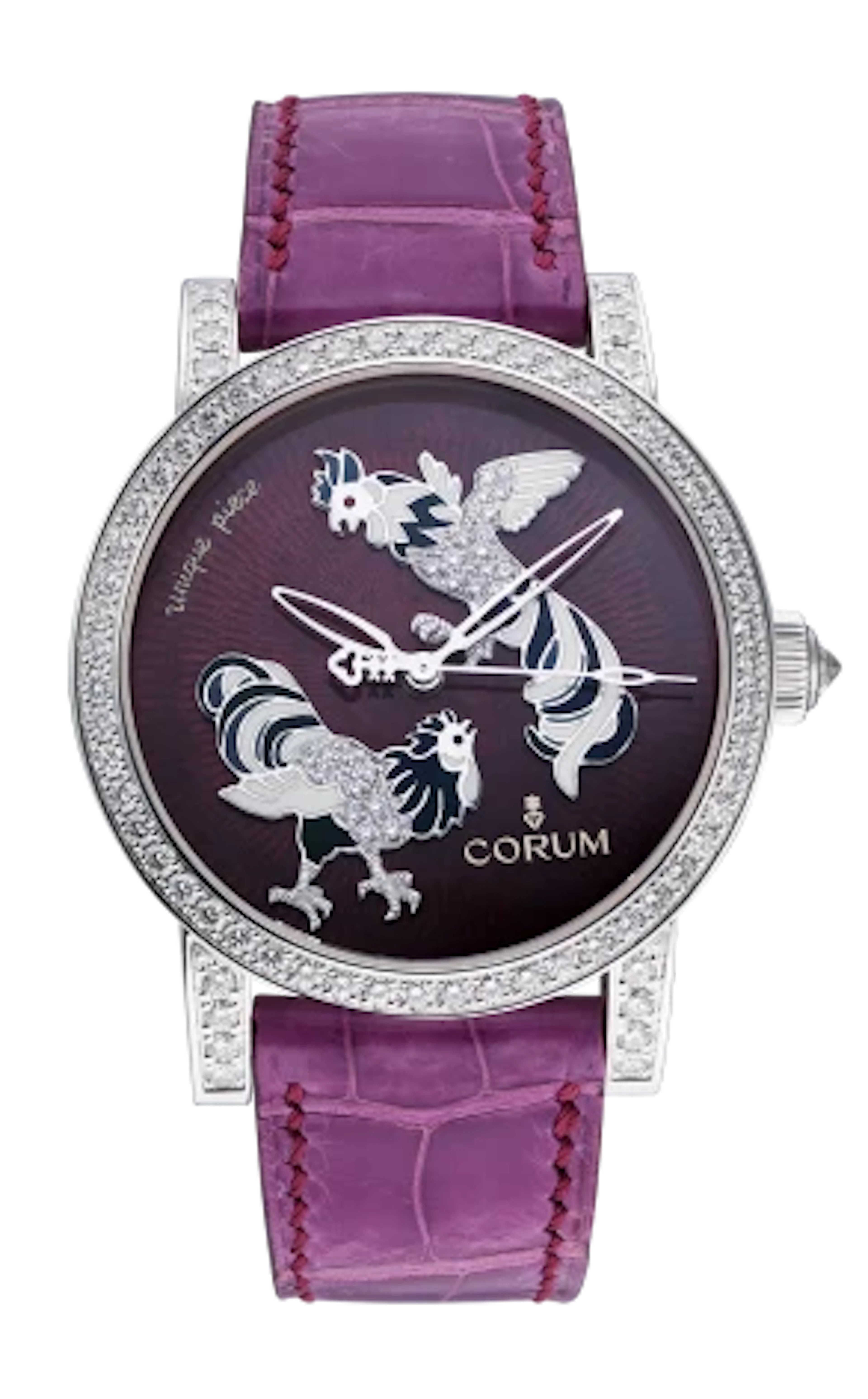 Corum Rooster Limited Edition 18K White Gold & Diamonds Unisex Watch