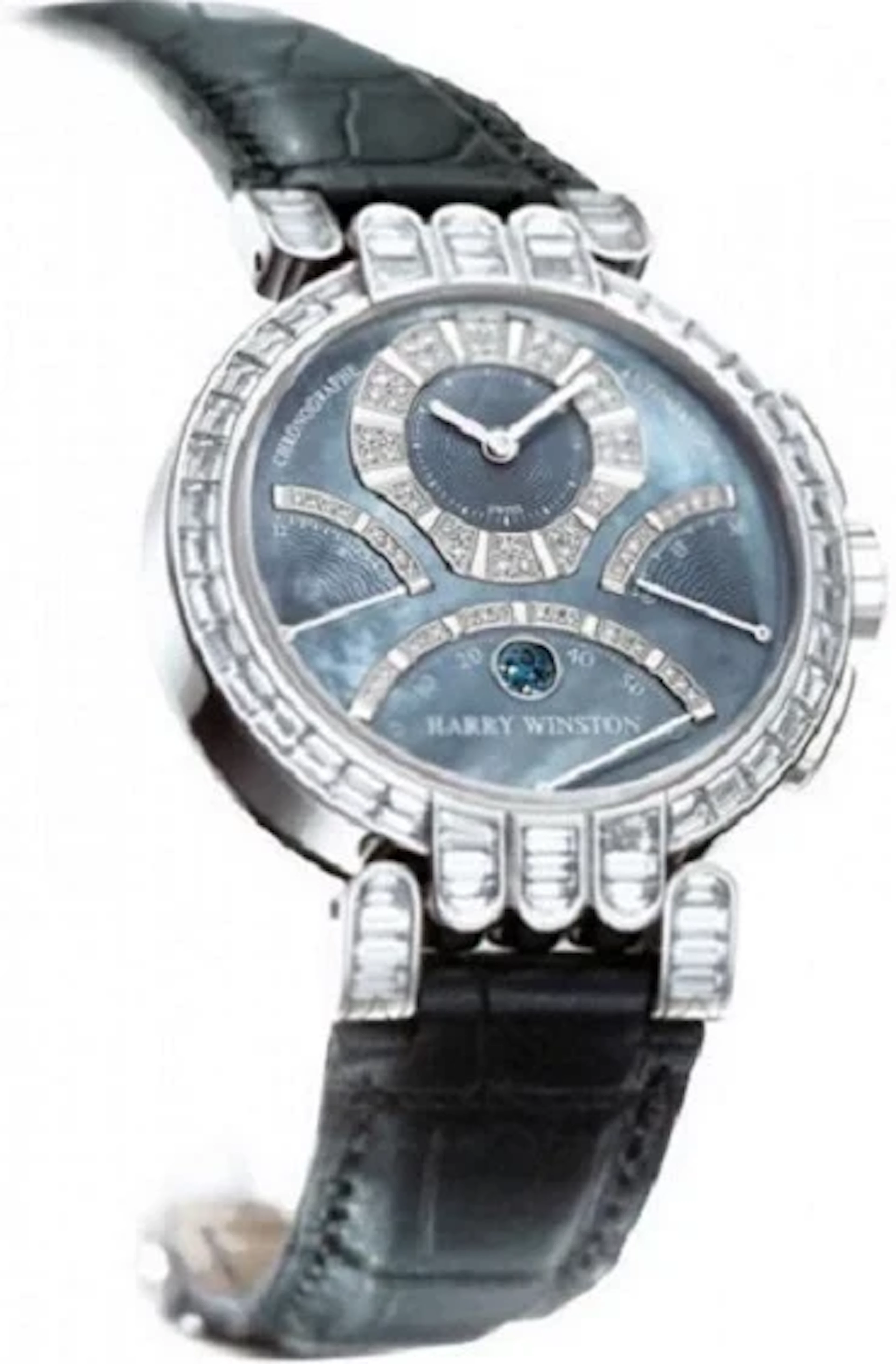 Harry Winston Premier Excenter Chronograph 18K White Gold & Diamonds