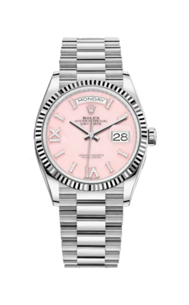 Rolex Day-Date 18K White Gold & Diamonds Lady's Watch
