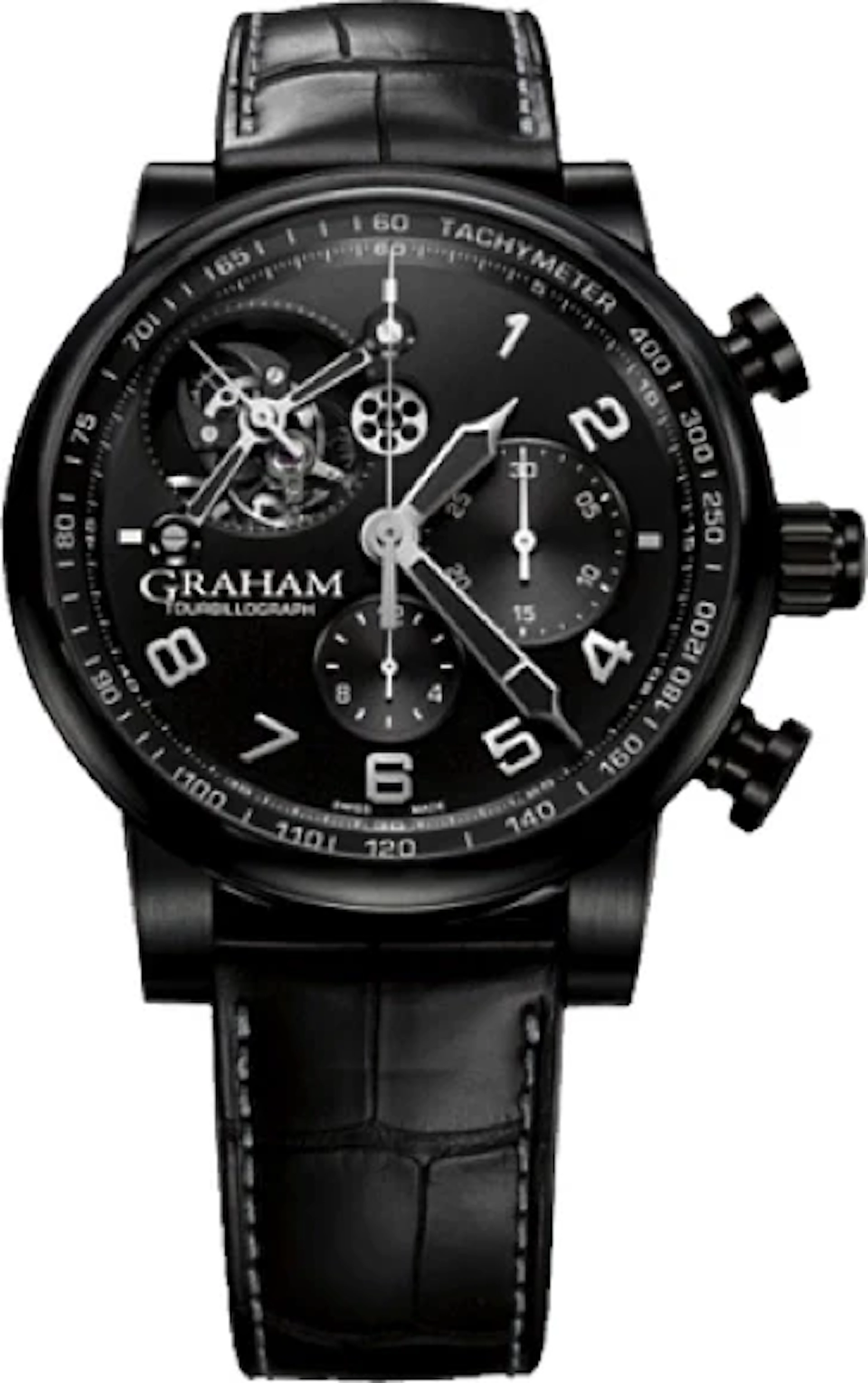 Graham Tourbillograph Trackmaster Black PVD Stainless Steel Men's Watch