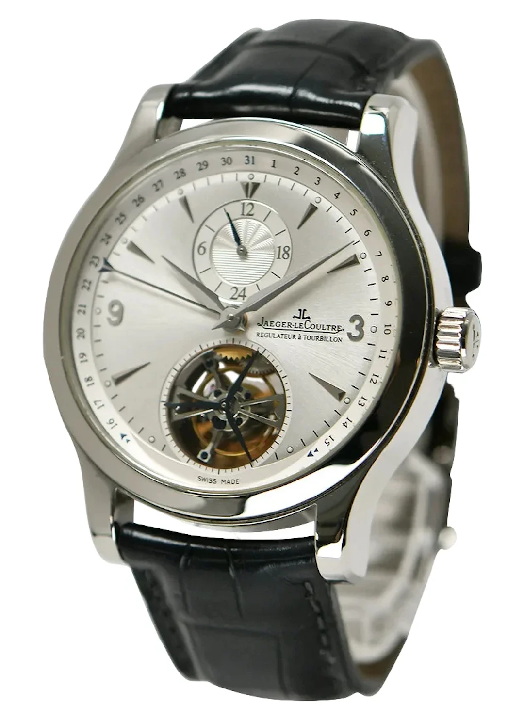 Jaeger-LeCoultre Master Grand Tourbillon Dual Time Stainless Steel Men's Watch