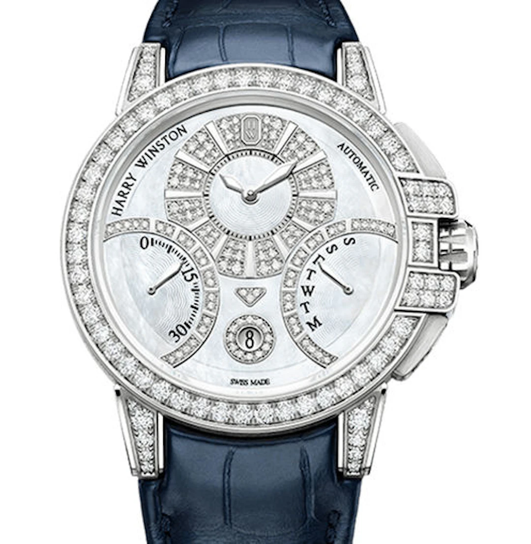 Harry Winston Ocean Biretrograde 18K White Gold & Diamonds Lady's Watch
