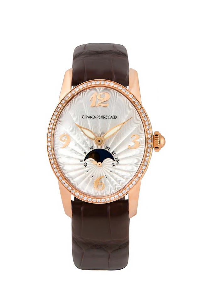 Girard Perregaux Cat's Eye Moon-Phases 18K Rose Gold & Diamonds Lady's Watch