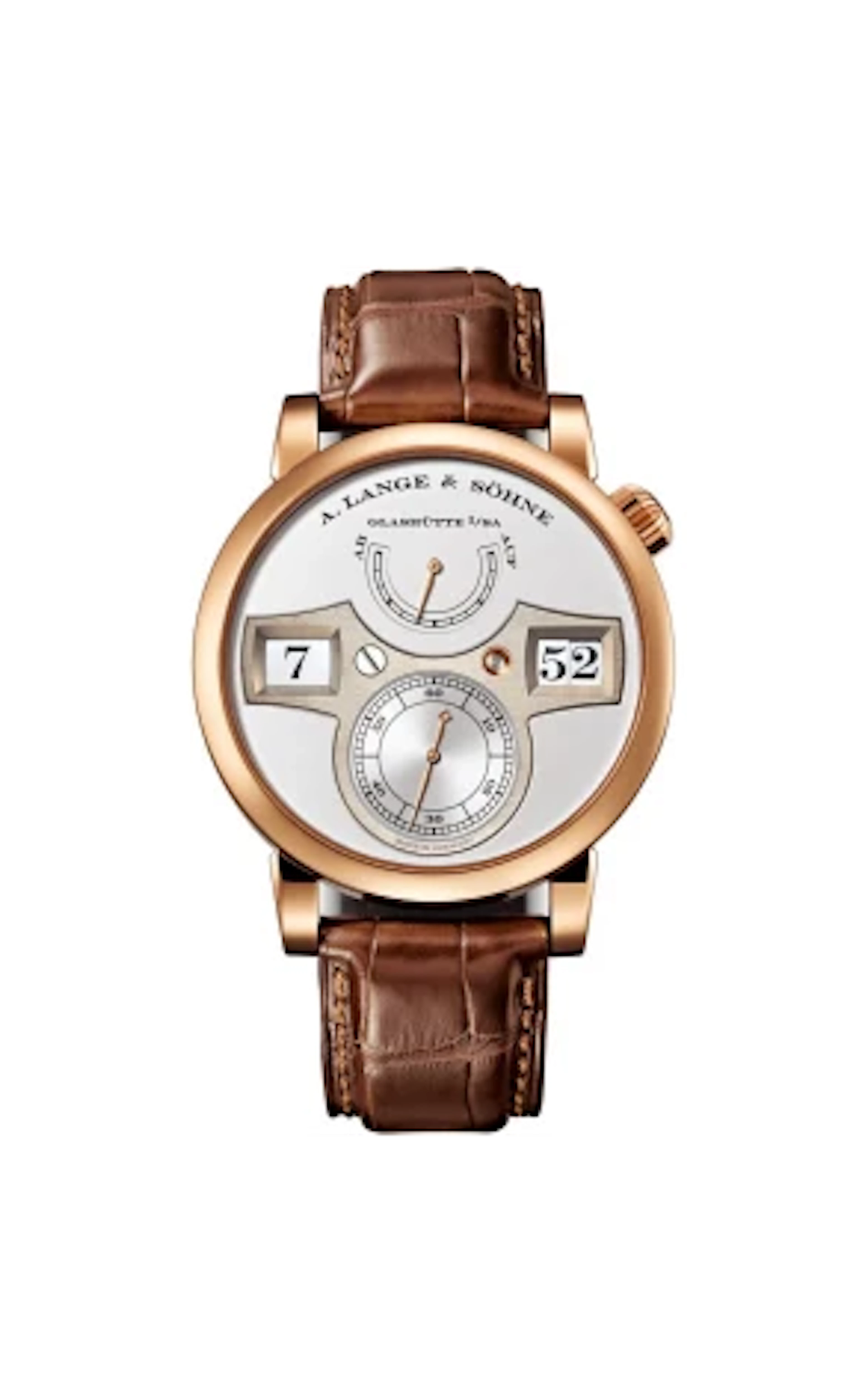 A Lange & Sohne Zeitwerk 18K Rose Gold Men's Watch