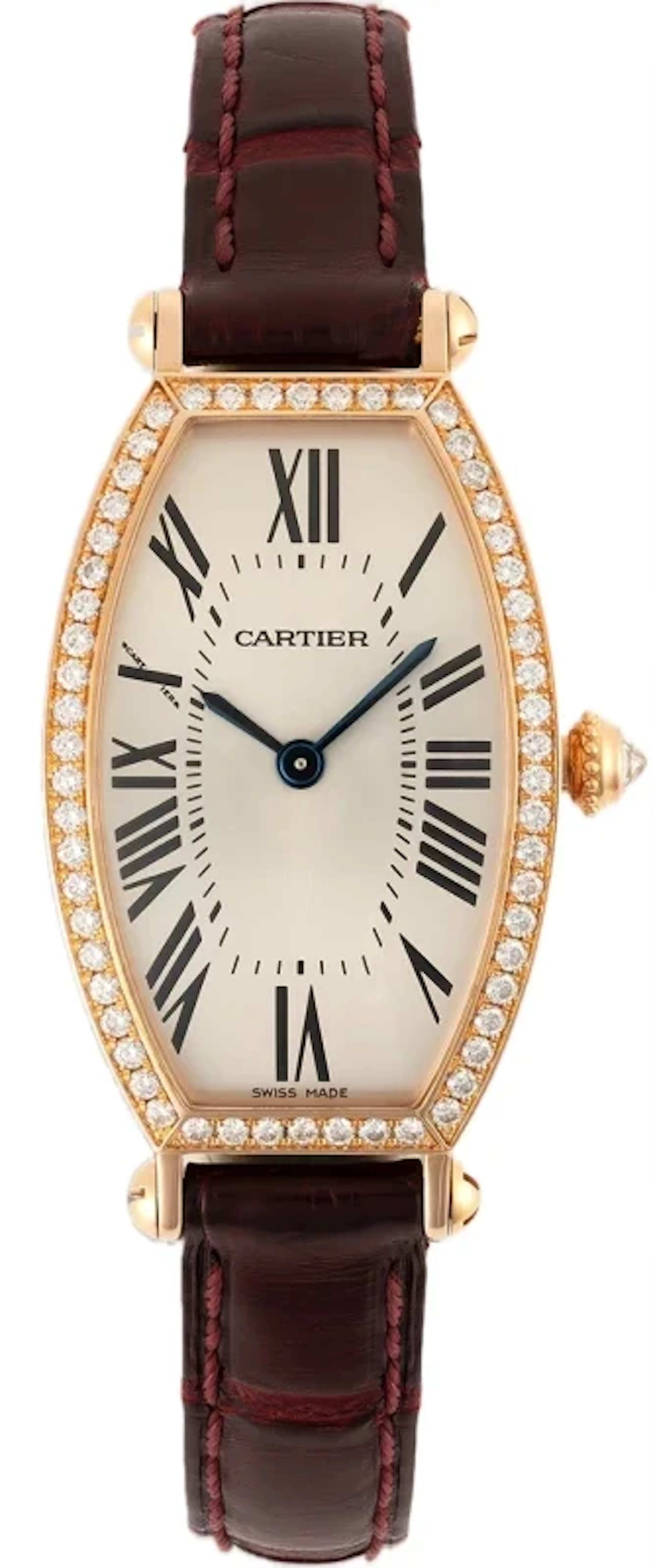 Cartier Tonneau 18K Rose Gold & Diamonds Lady's Watch