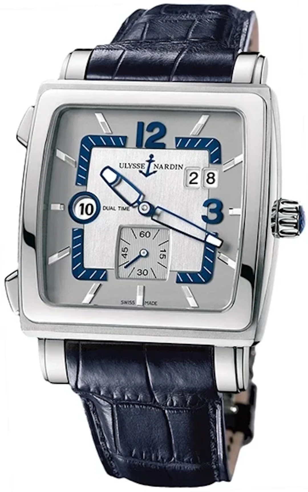 Ulysse Nardin Dual Time Quadrato Stainless Steel Men's Watch
