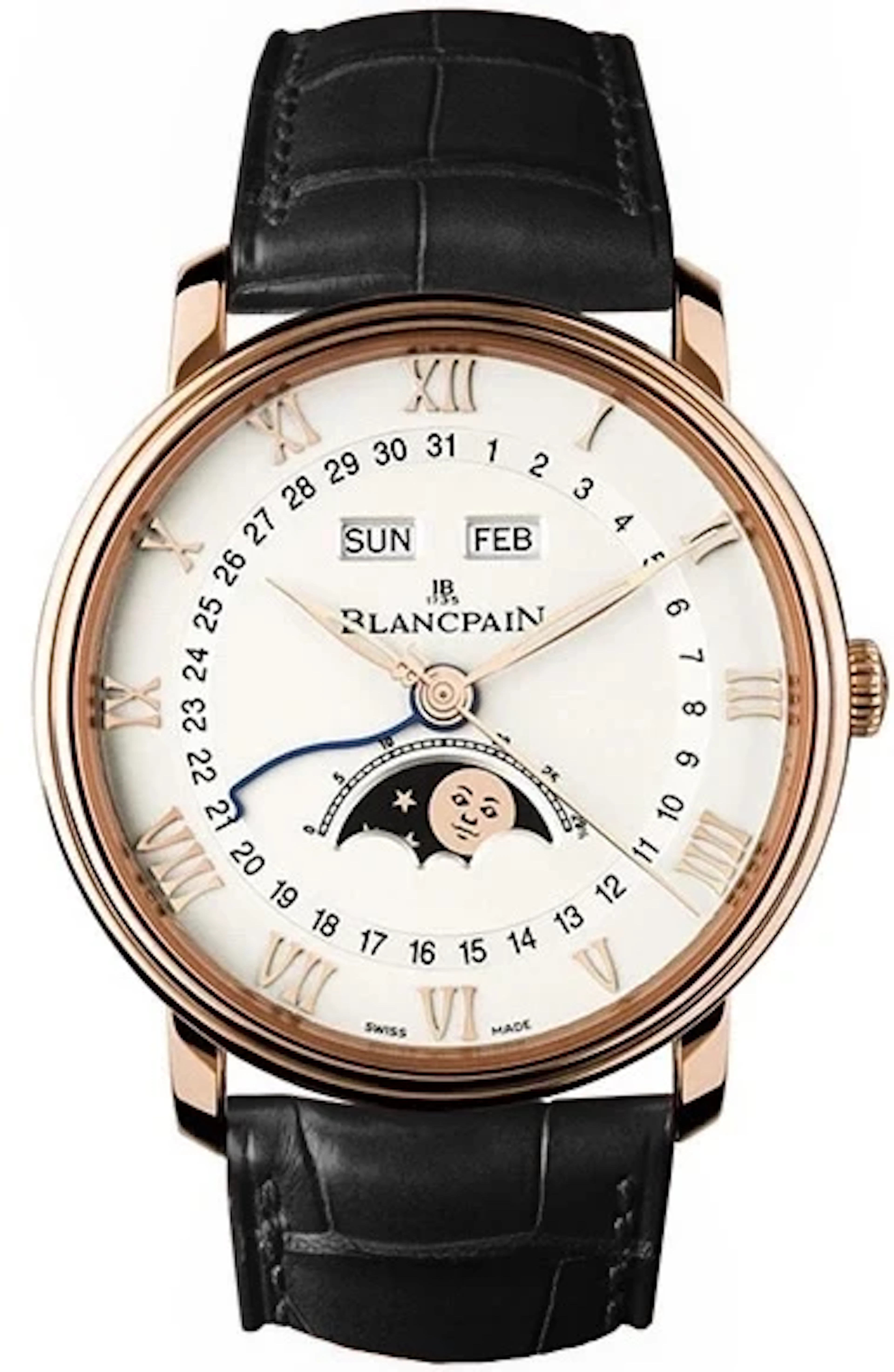 Blancpain Villeret Calendar Moonphase 18K Rose Gold Men's Watch