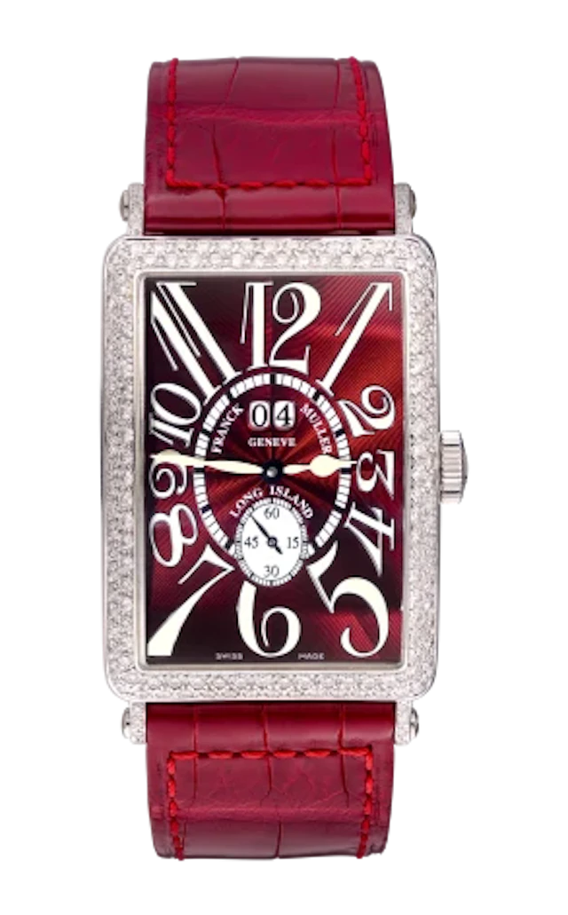 Franck Muller Long Island Big Date 18K White Gold & Diamonds Ladies Watch