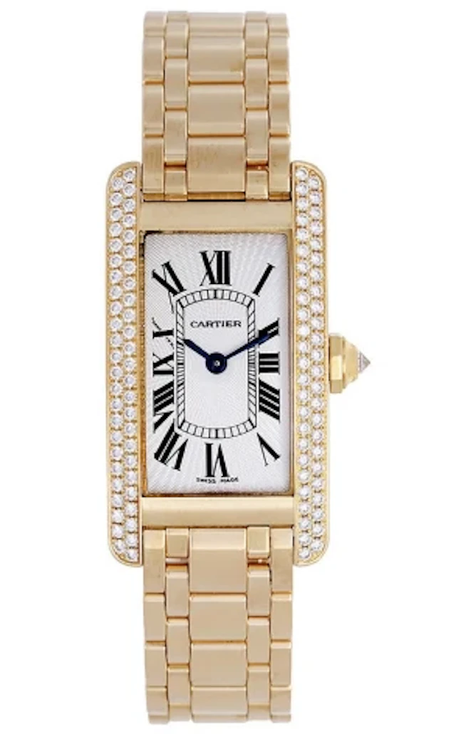 Cartier Tank Américaine 18K Yellow Gold & Diamonds Lady's Watch