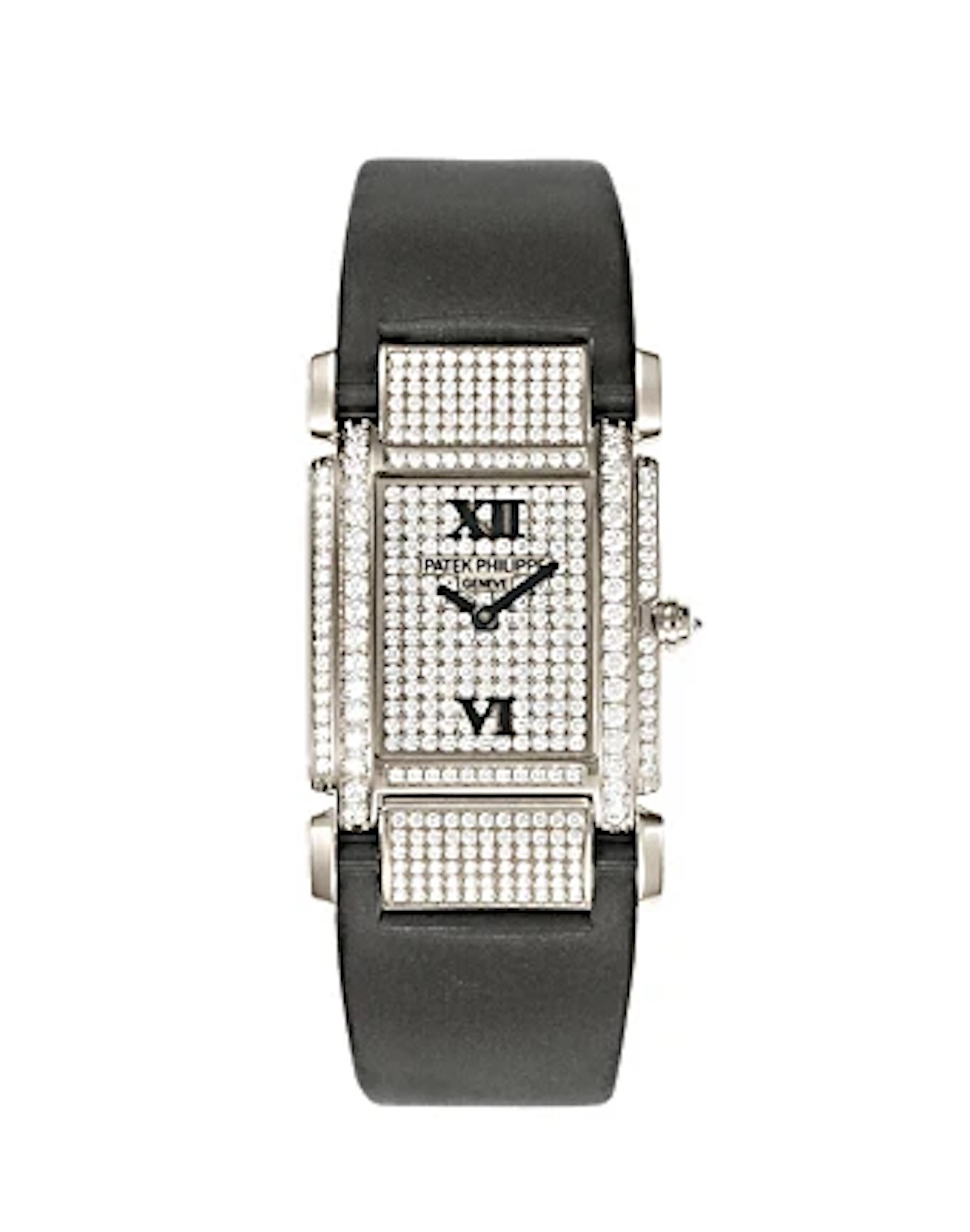 Patek Philippe Twenty~4 18K White Gold & Baguette Diamond Lady’s Watch