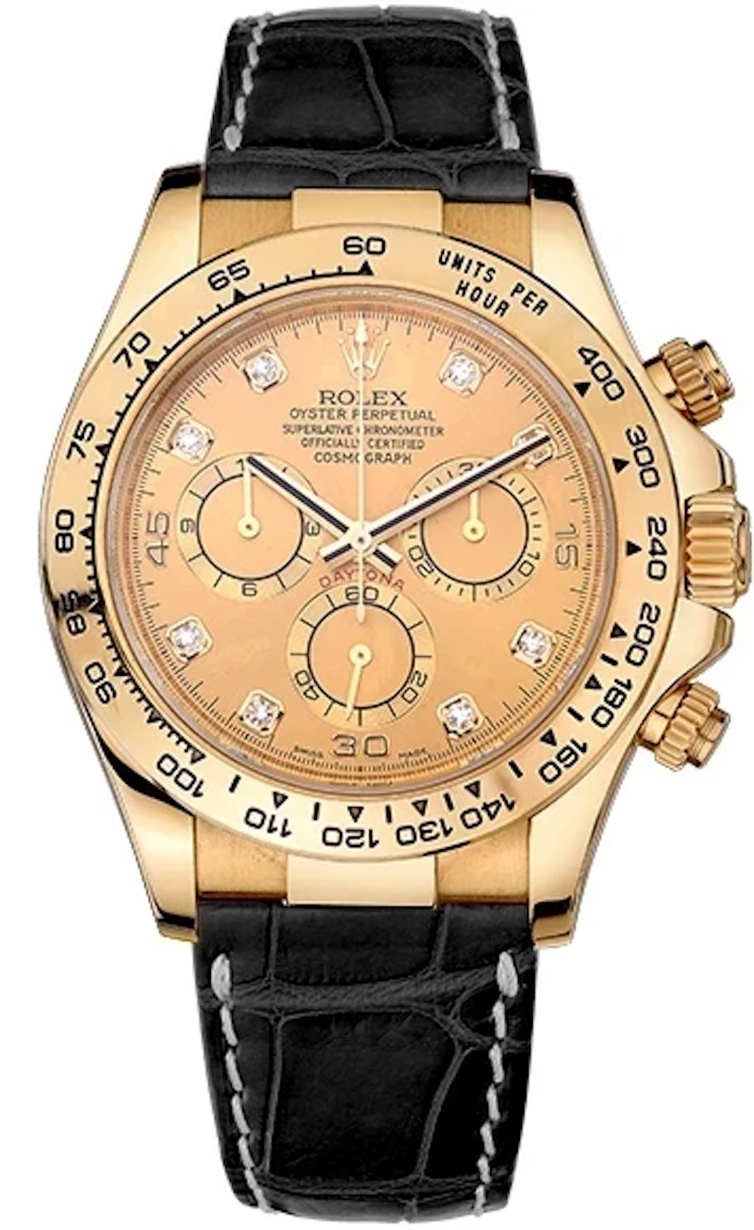 Rolex Daytona Chronograph 18K Yellow Gold & Diamonds Men's Watch
