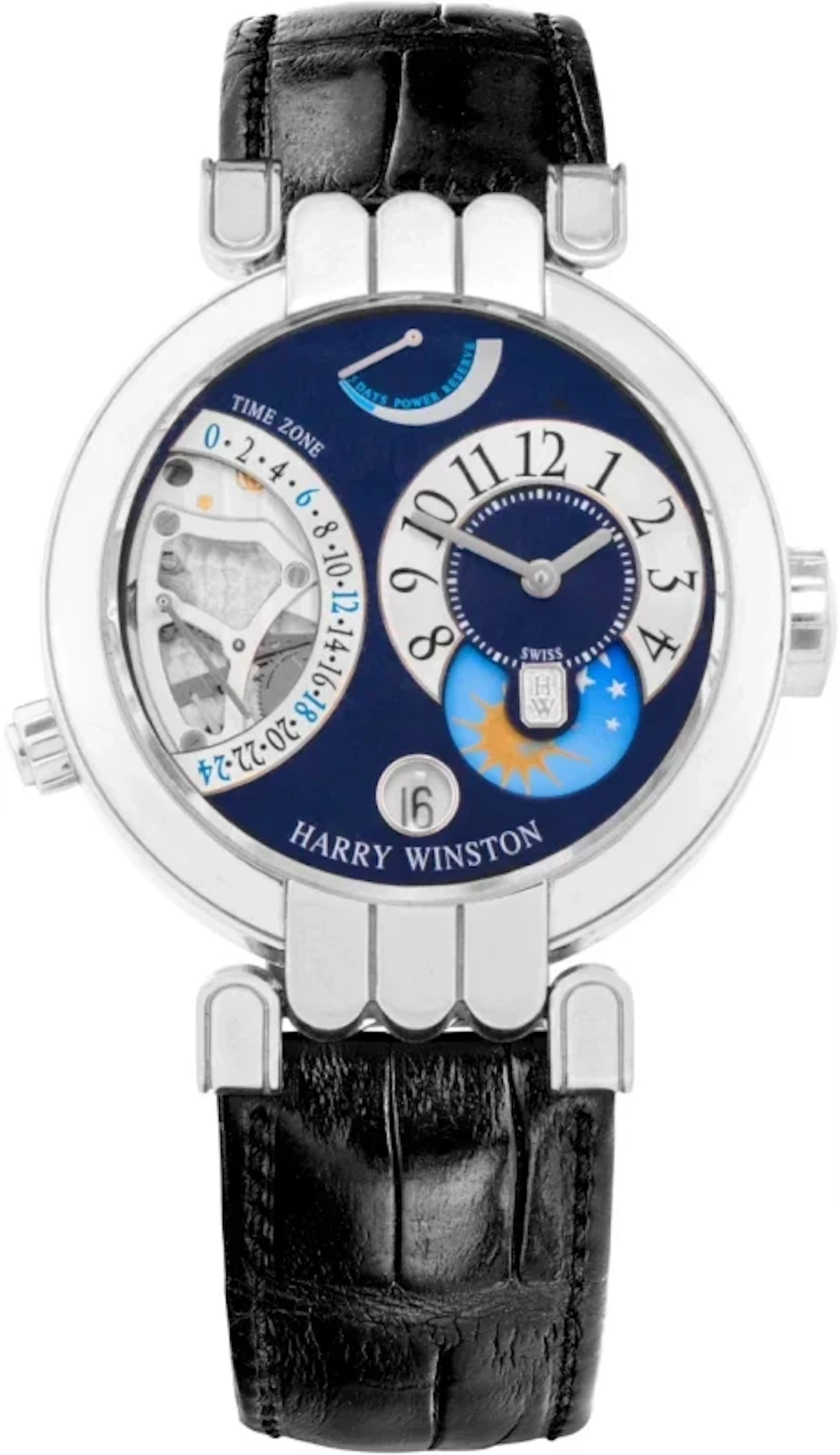 Harry Winston Premier Excenter Time Zone Platinum Men's Watch