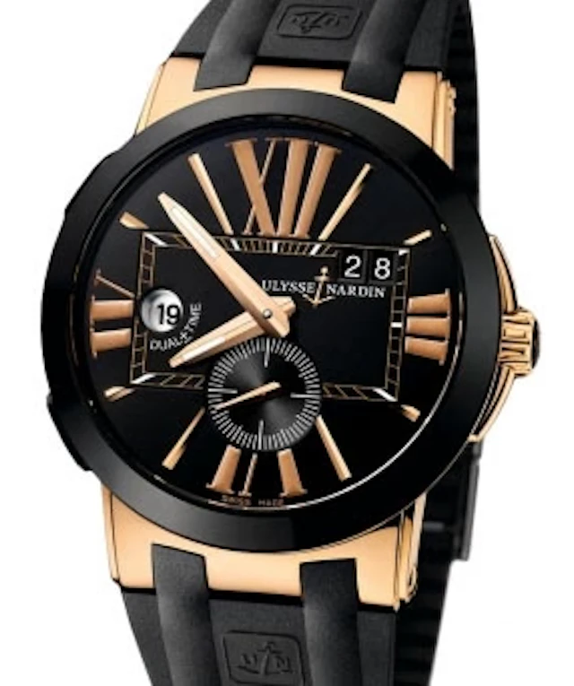 Ulysse Nardin Executive Dual Time 18K Rose Gold & Ceramic Men's Watch