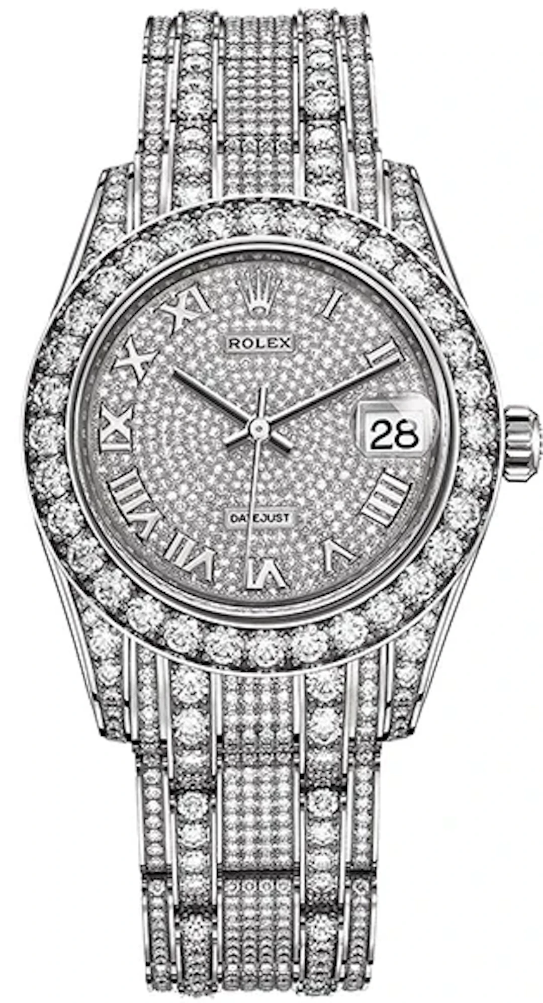 Rolex Datejust 18K White Gold & Diamonds Lady's Watch