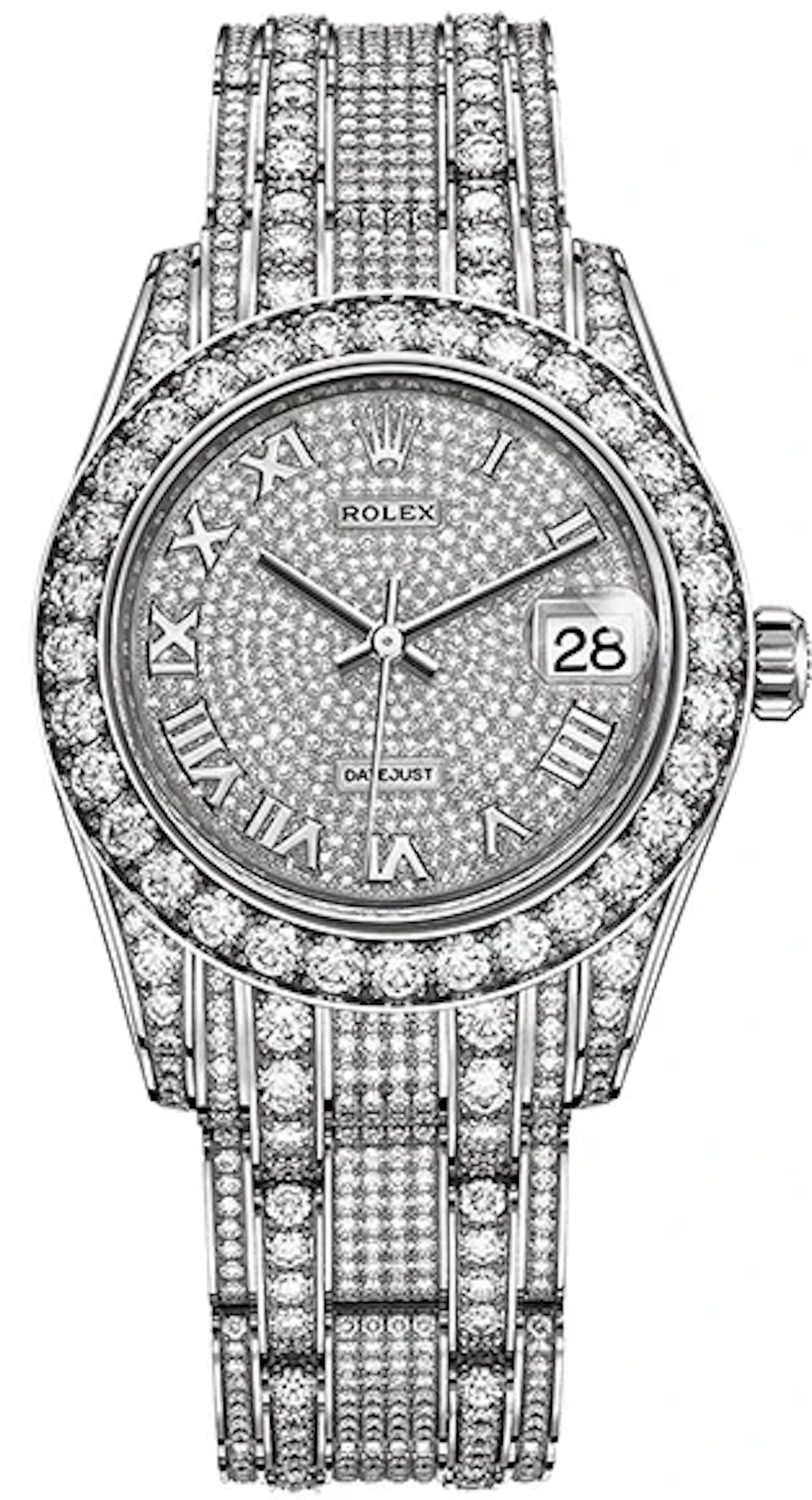 Rolex Datejust 18K White Gold & Diamonds Lady's Watch