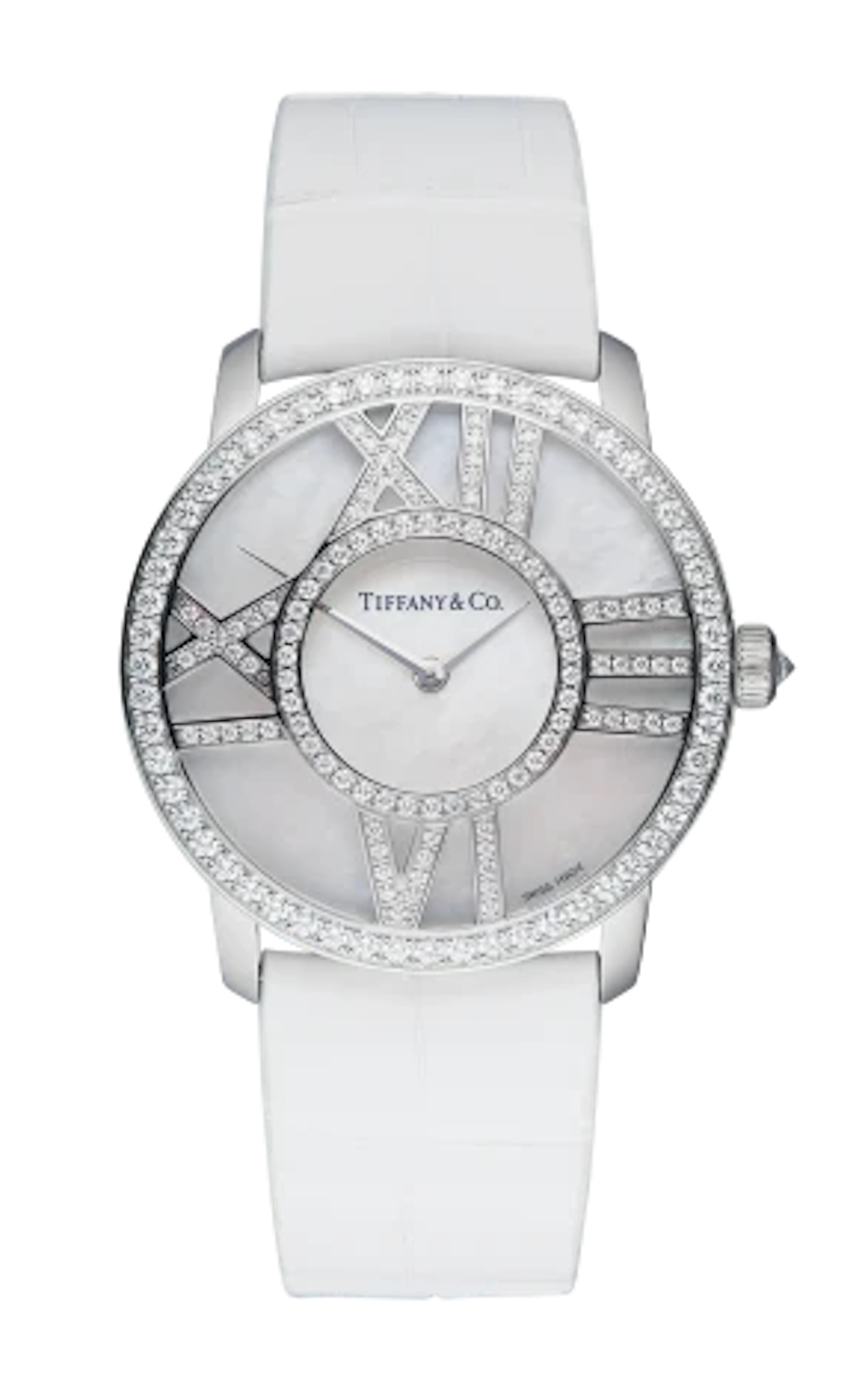 Tiffany & Co Atlas 18K White Gold & Diamonds Lady's Watch