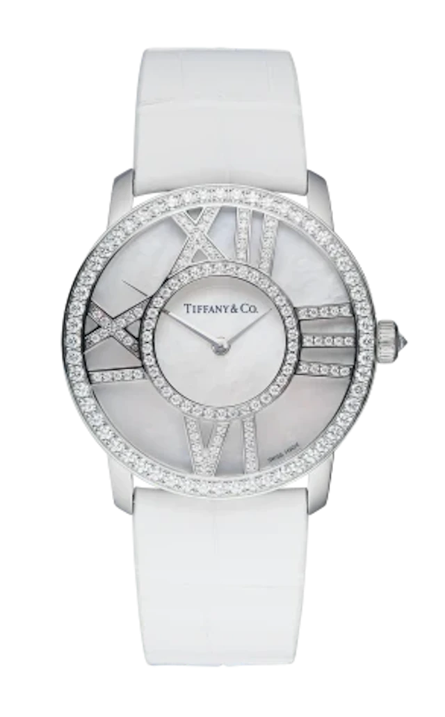 Tiffany & Co Atlas 18K White Gold & Diamonds Lady's Watch