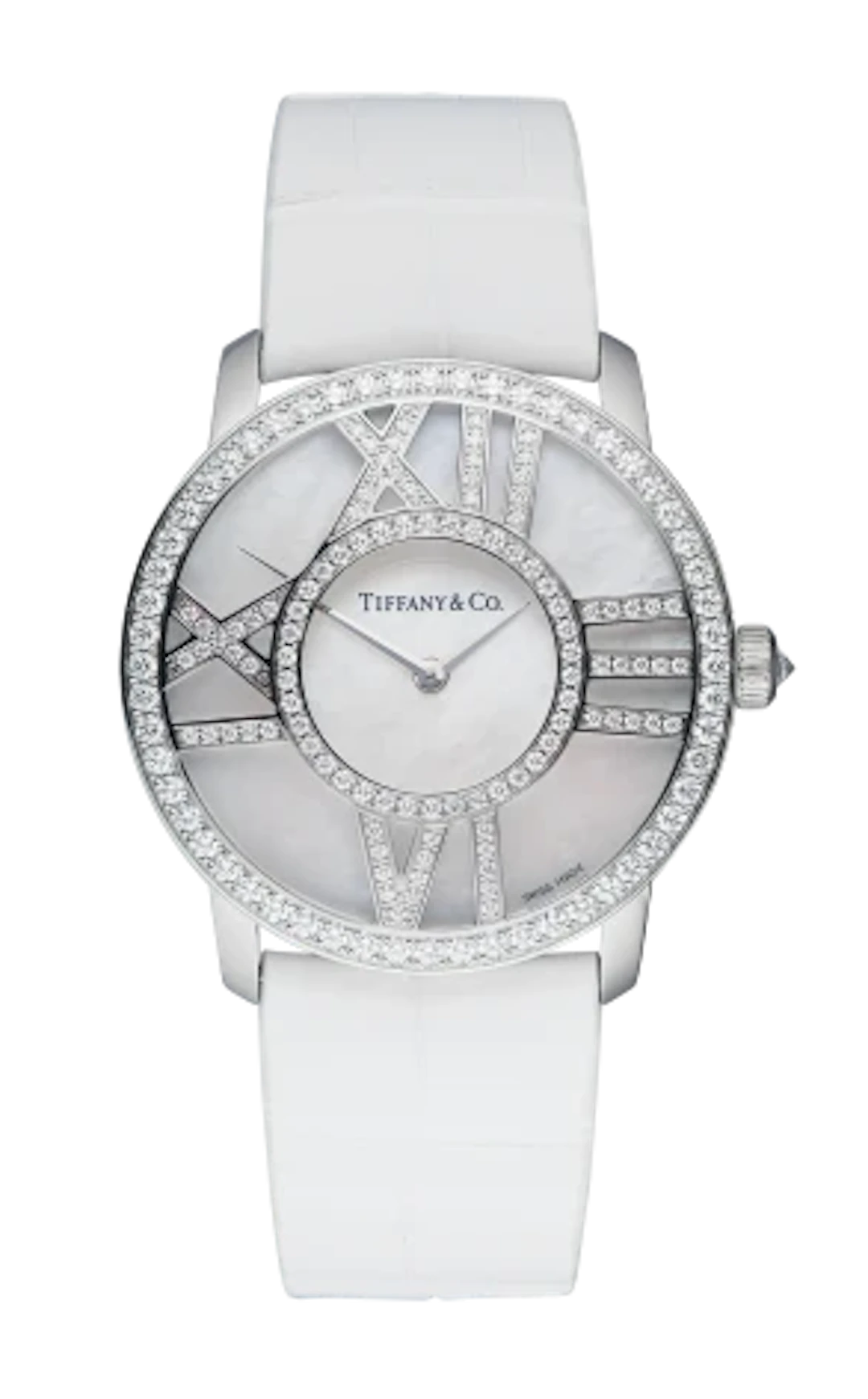 Tiffany & Co Atlas 18K White Gold & Diamonds Lady's Watch